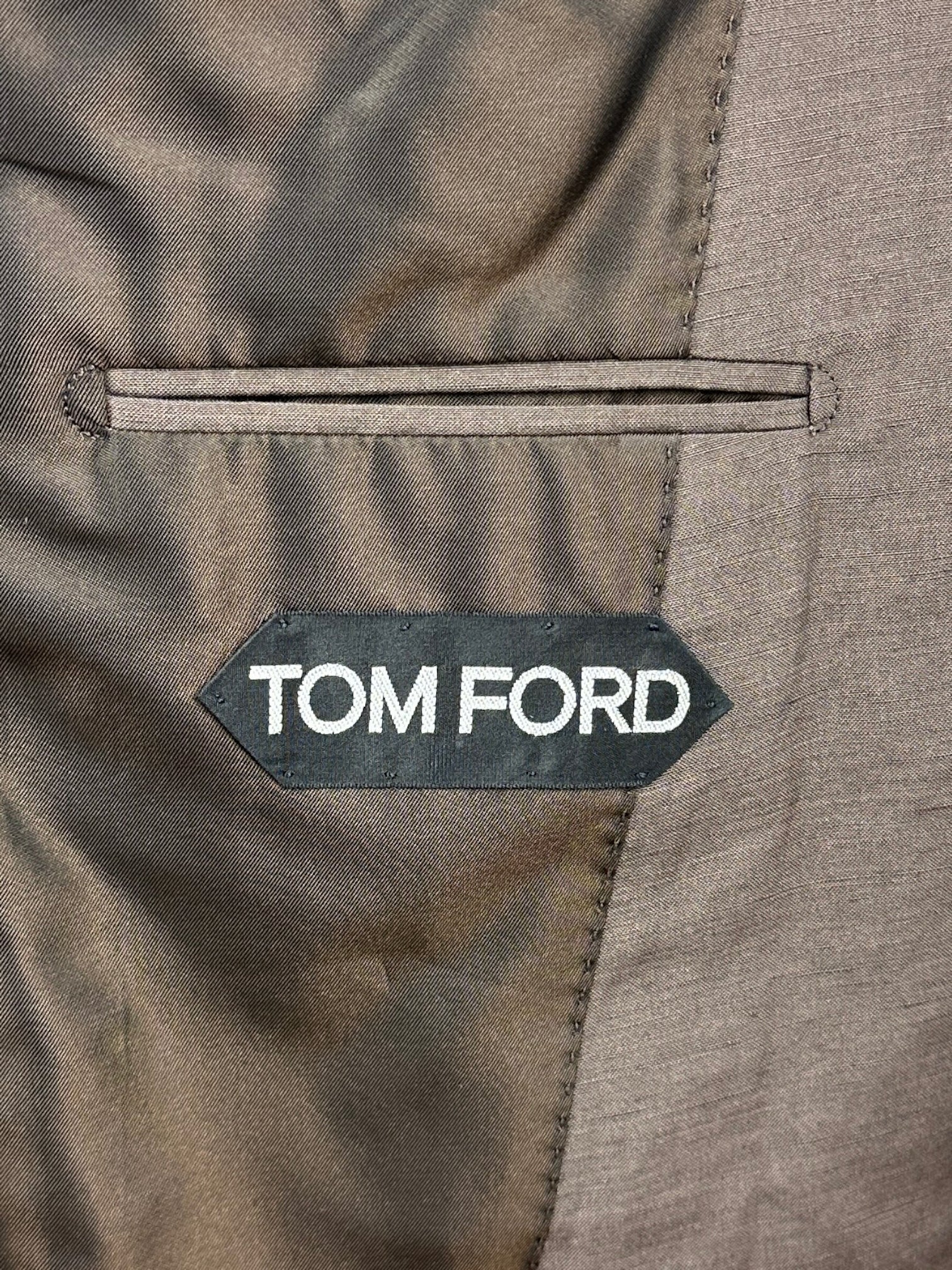 Tom Ford Atticus chocoladebruin zijden en linnen pak