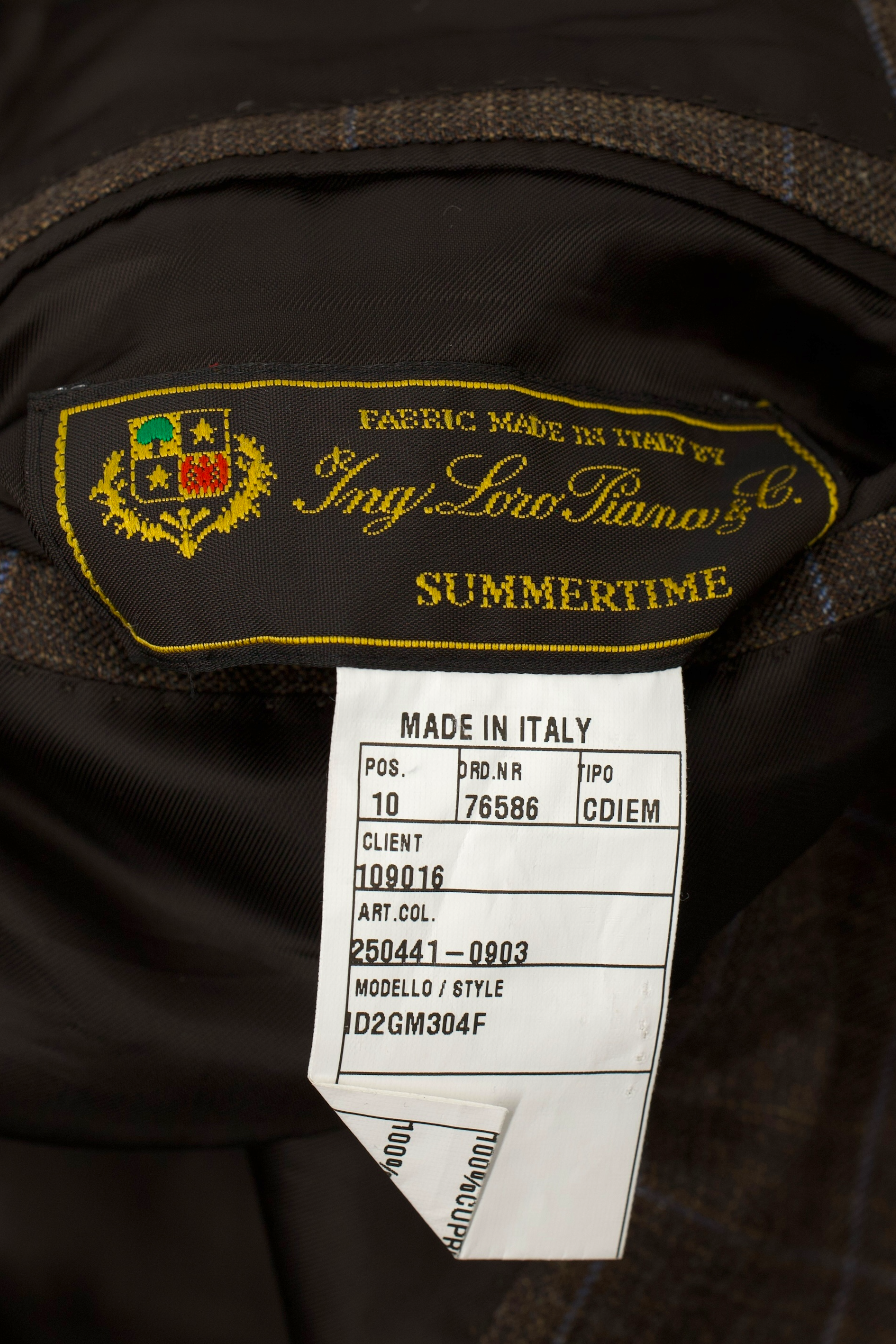 Caruso Brown Wool, Silk & Linen "Summertime" Windowpane Jacket