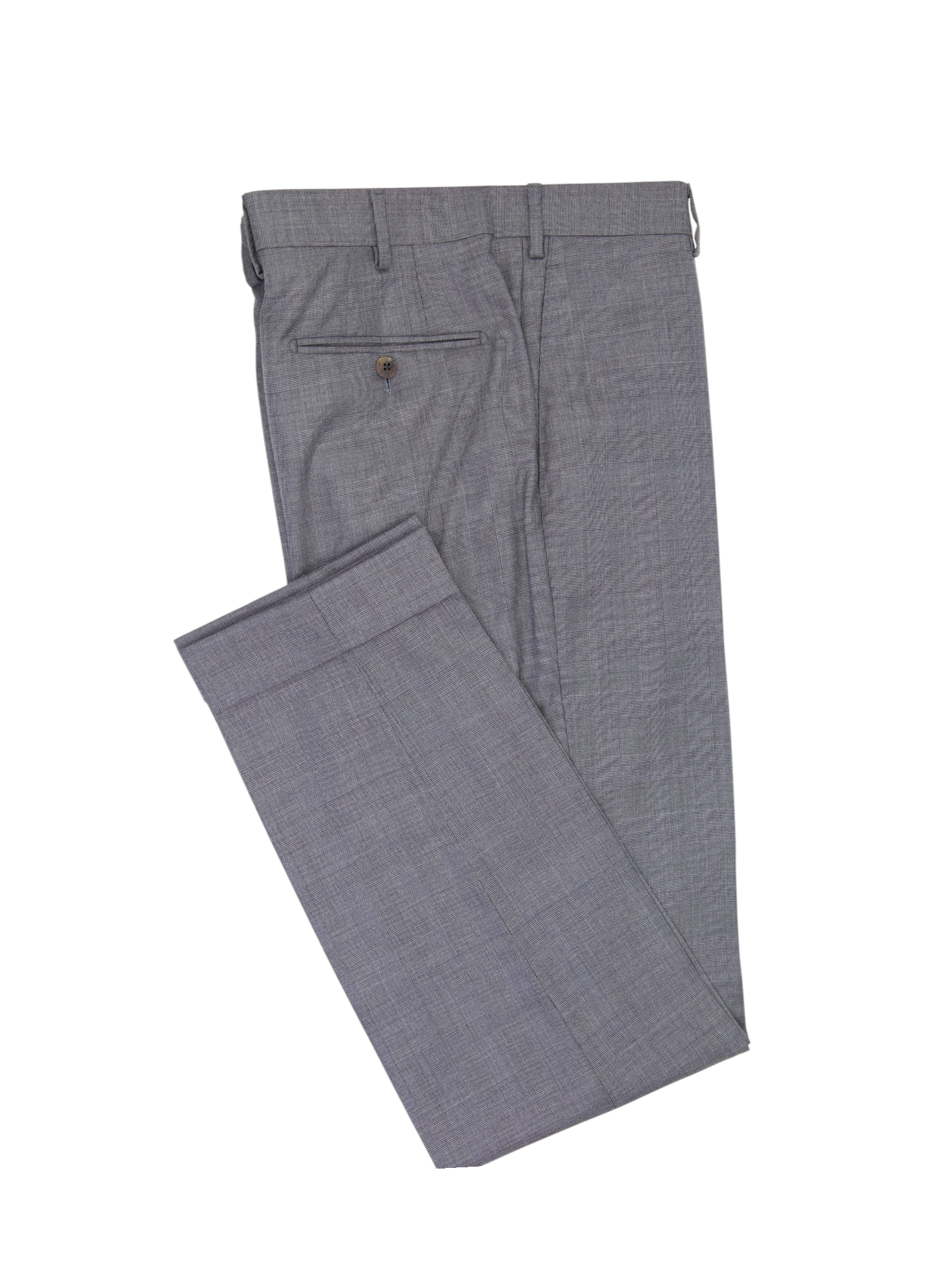 Caruso Grey Wool Glenplaid Check Trousers