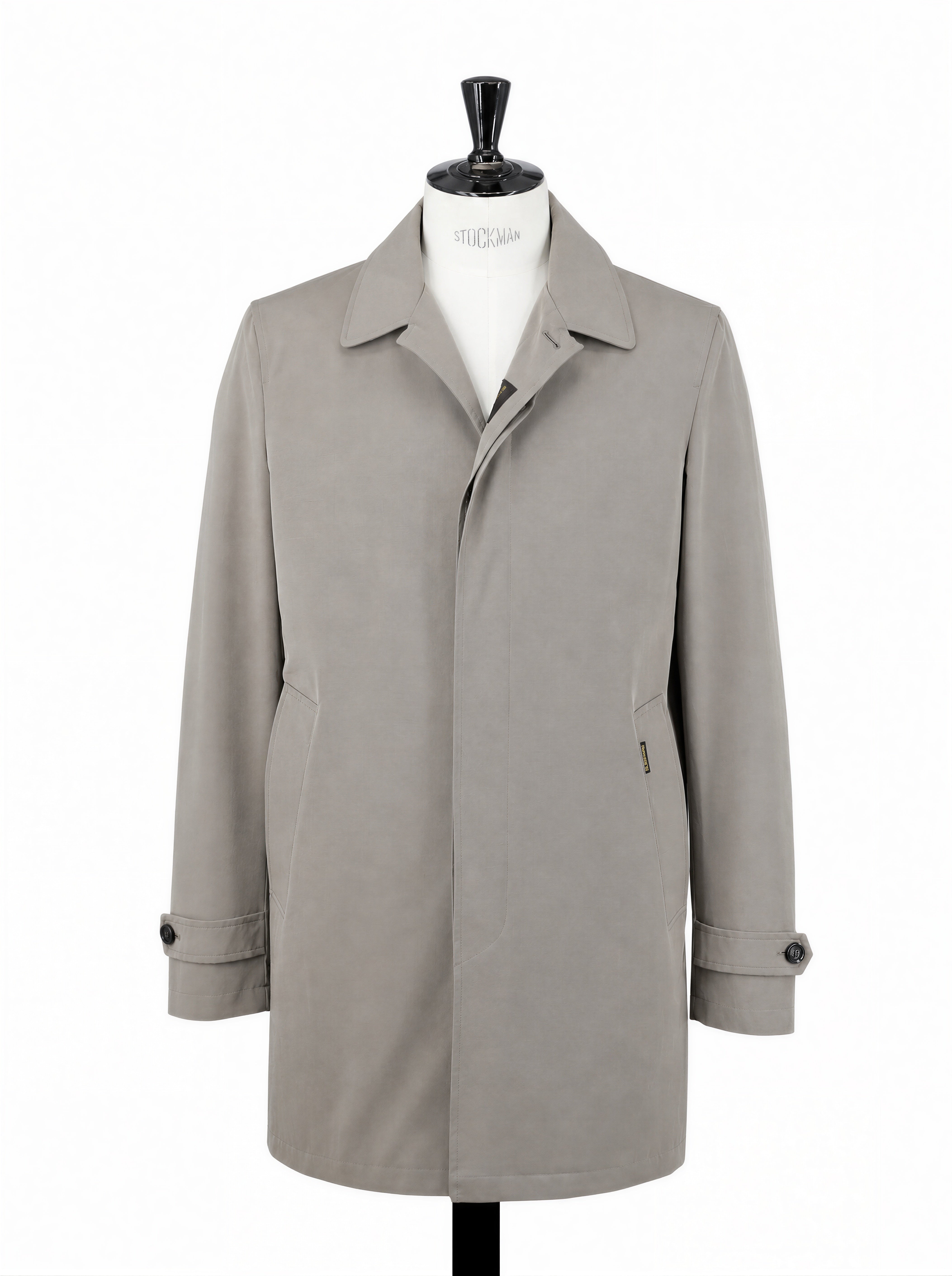 MooRER Greige Waterrepellent "Vittor-WM" Summer Overcoat