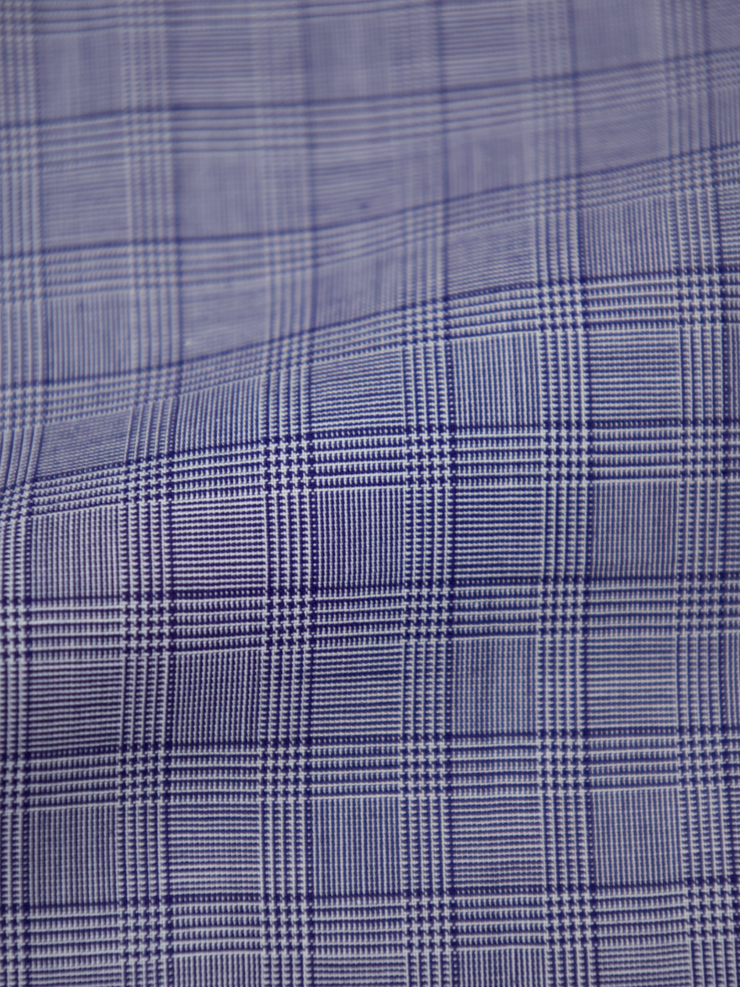 Finamore Steel Blue Glenplaid Cotton Shirt