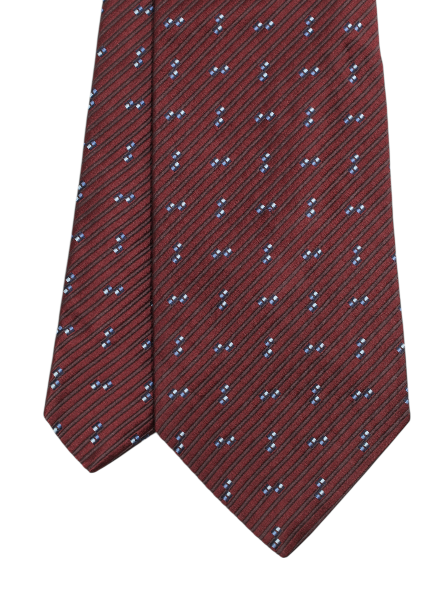 Ermenegildo Zegna Burgundy & Light Blue Vintage Pattern Tie