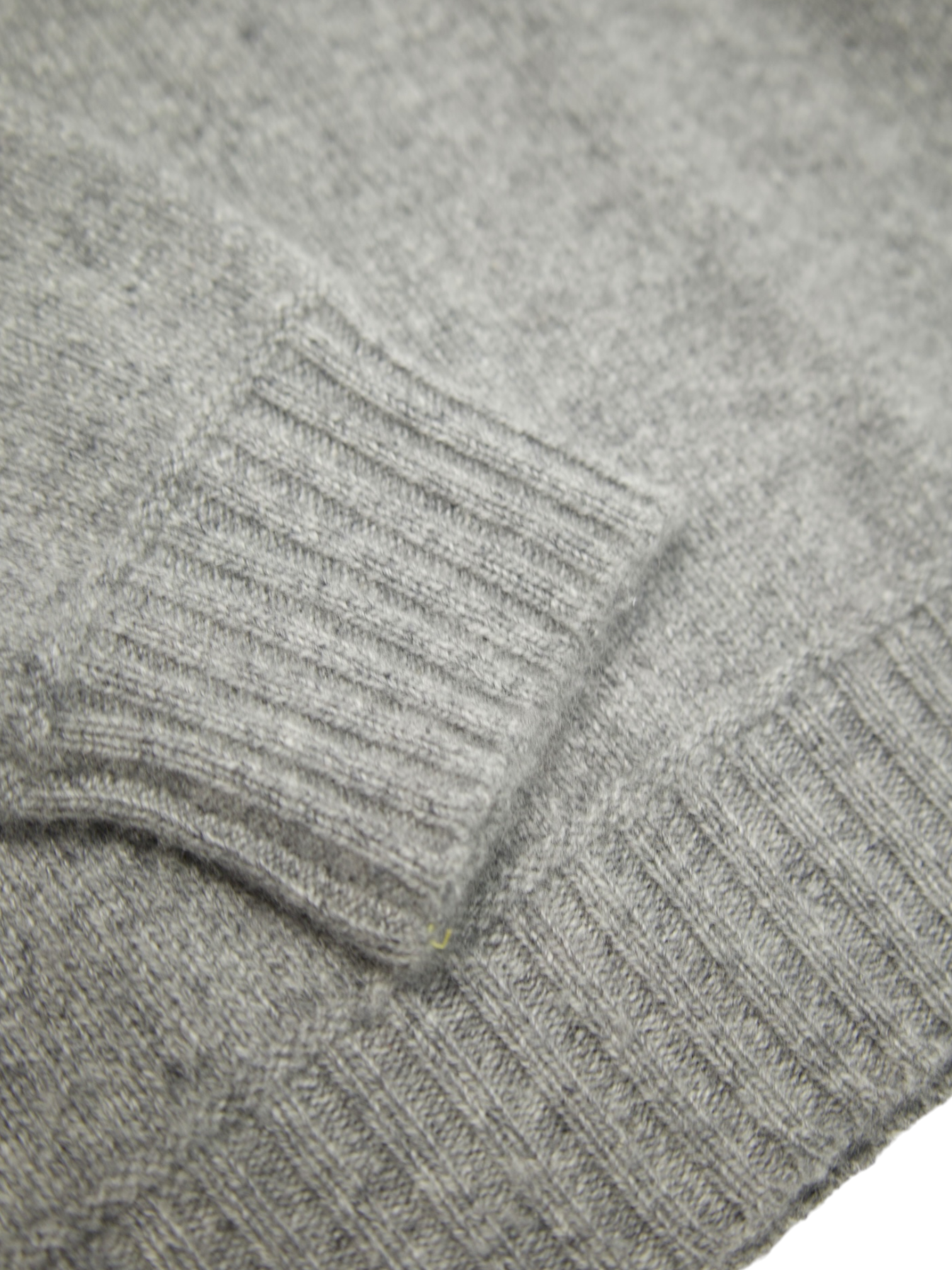 Ermenegildo Zegna Light Grey Nubuck-Trimmed Cashmere Fisherman's Sweater