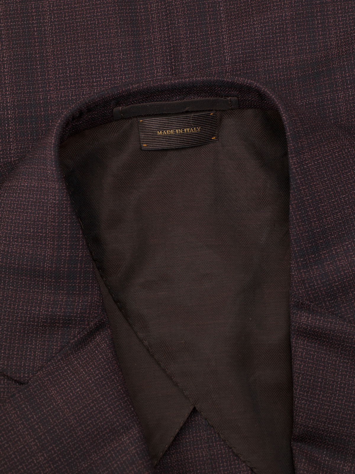 Ermenegildo Zegna Couture Burgundy "Centoventimila" Wool Checkered Jacket