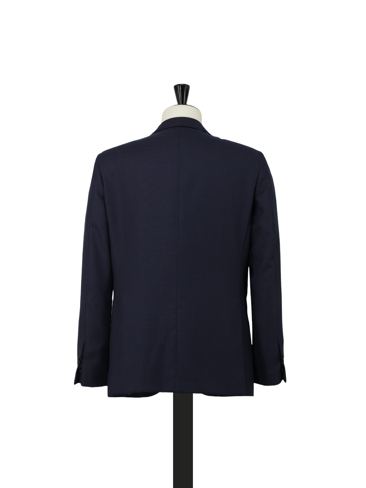 Caruso Dark Blue Pure Wool Micro-Structure Blazer Jacket