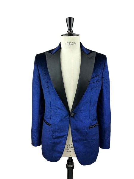 Blue velvet smoking outlet jacket