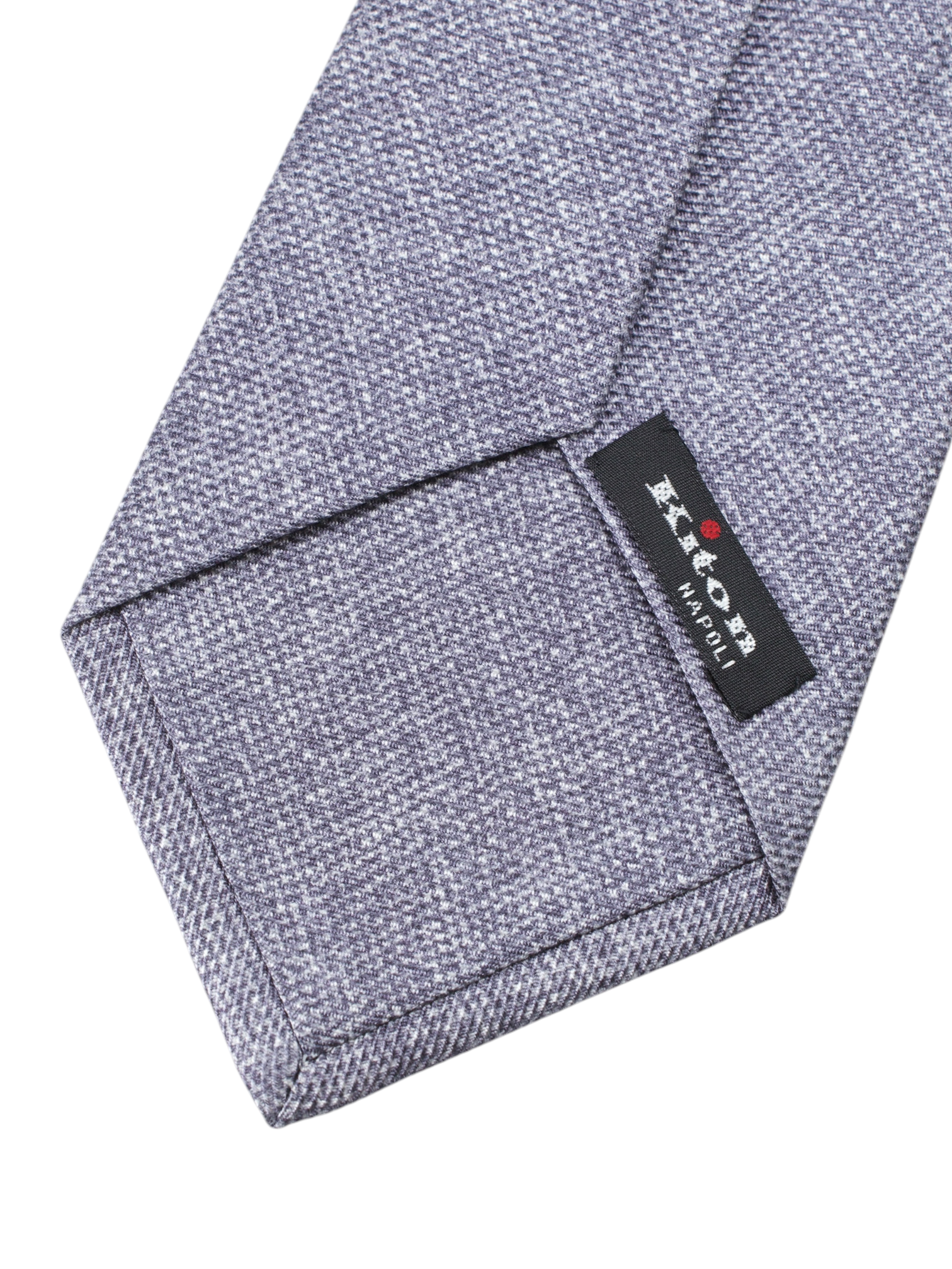 Kiton 5-Fold Silver-Grey Silk Smooth-Pinpoint Tie