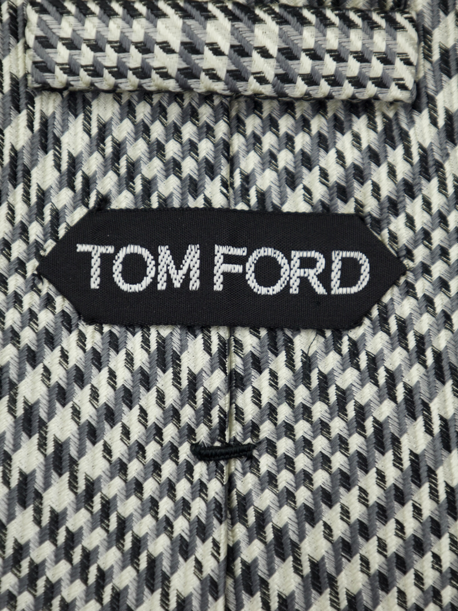 Tom Ford Grey Plaid Silk Tie