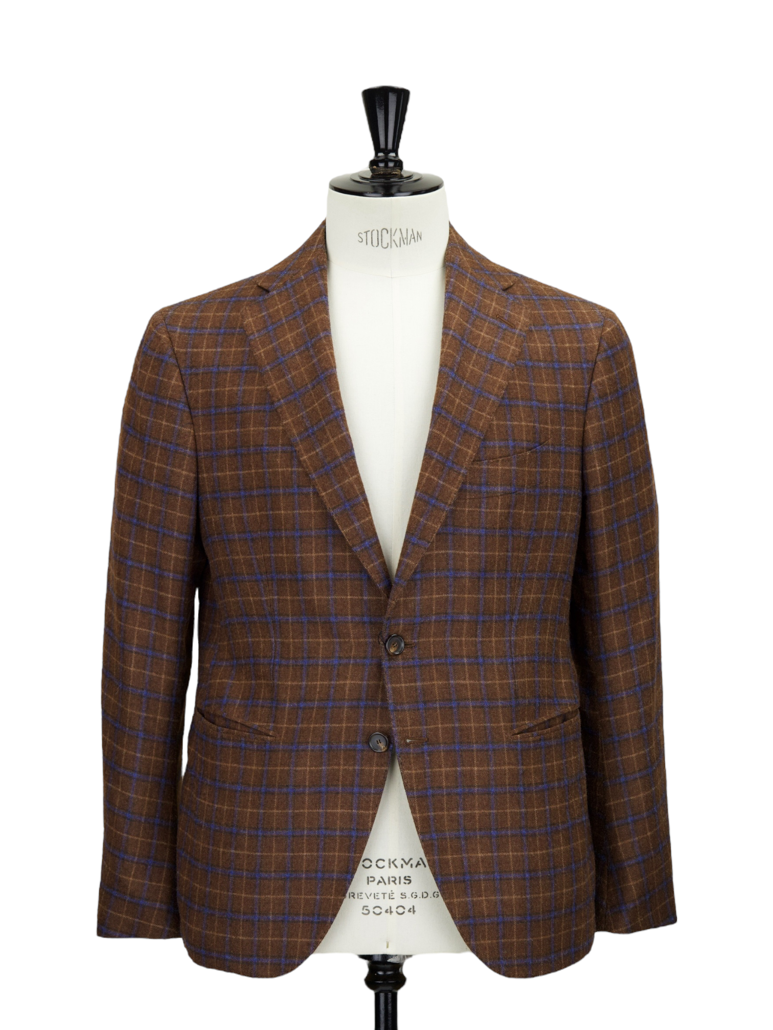 Cesare Attolini Brown Windowpane Flannel Jacket