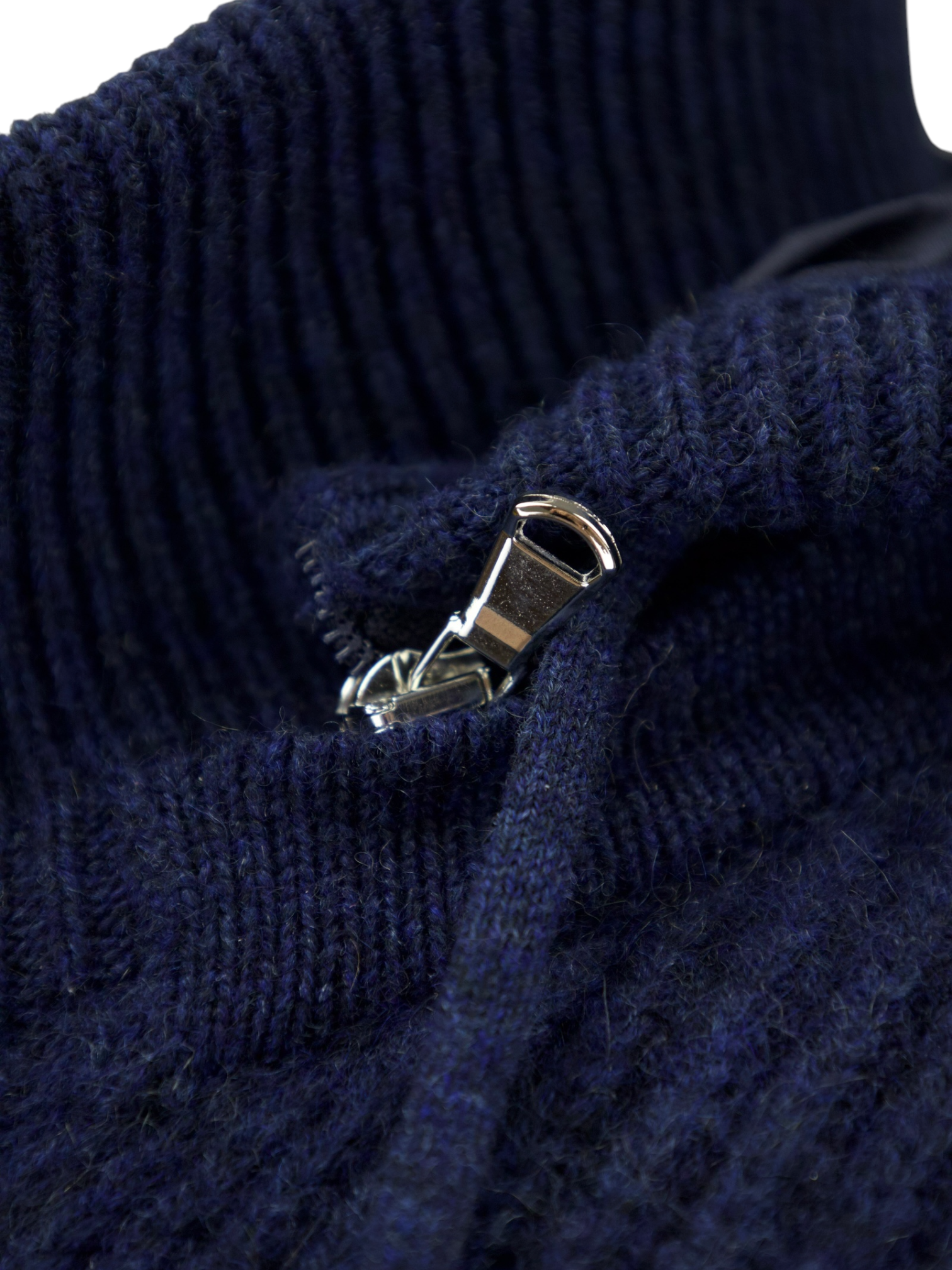 Doriani Cashmere Navy Rib-Knitted Cashmere Hooded Sweater