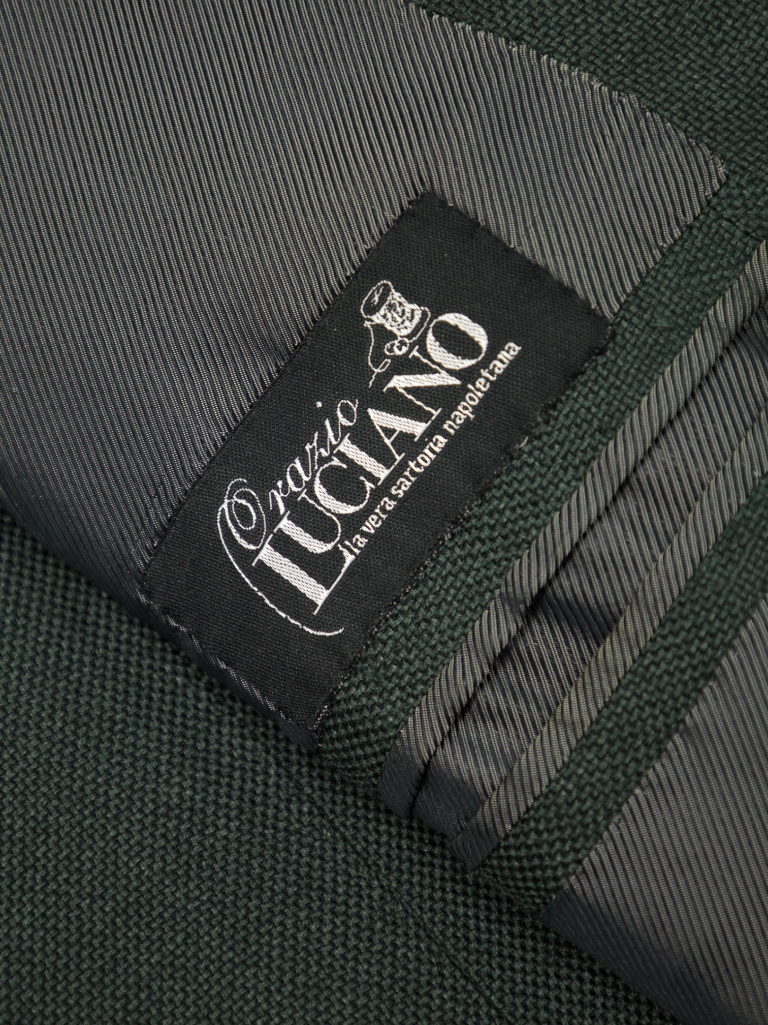 Orazio Luciano Green Wool, Silk & Linen Hopsack Jacket