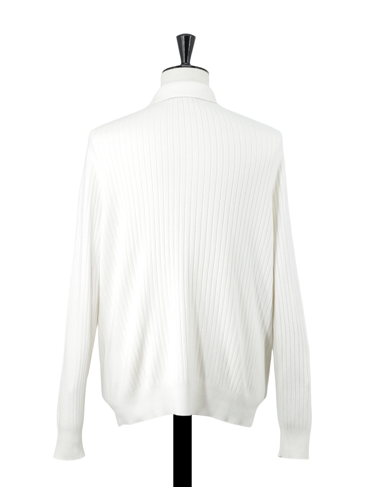 Loro Piana White Baby-Cashmere Buttonless Long-Sleeve Lexington Polo