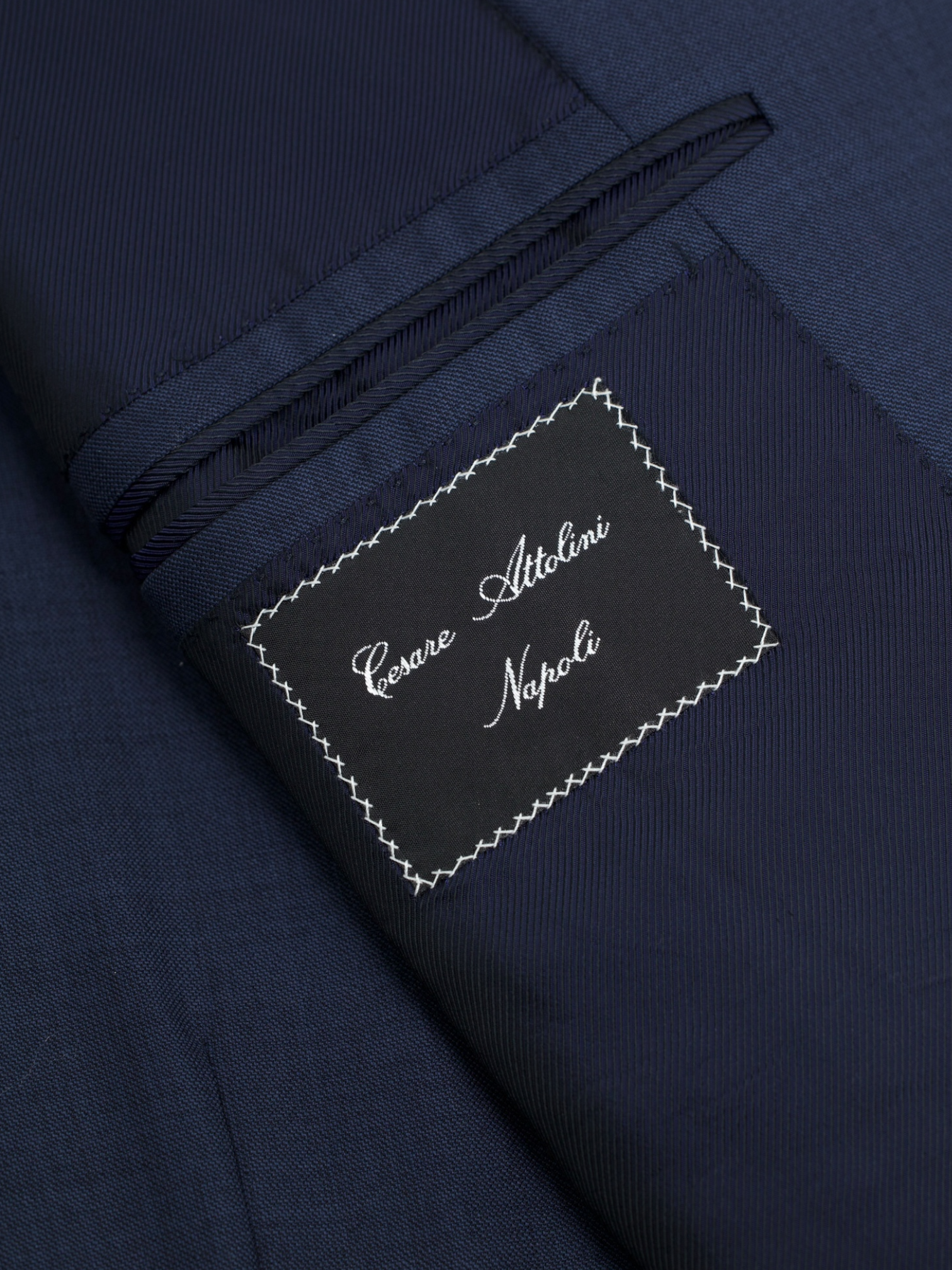 Cesare Attolini Dark Blue Super 130's Wool Sharkskin Suit