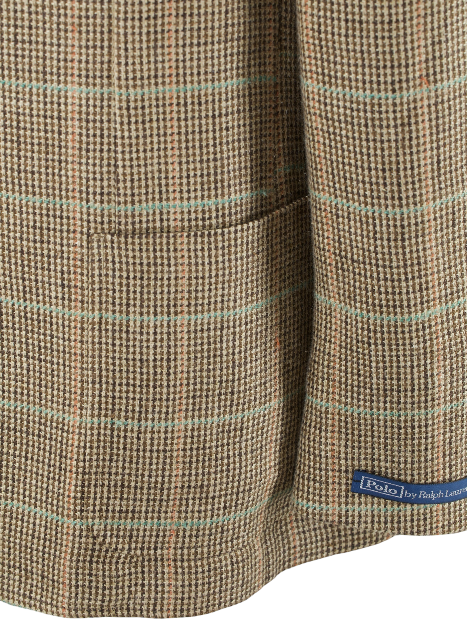 Ralph Lauren Light Brown Linen & Silk Blend Summer-Tweed Check Jacket
