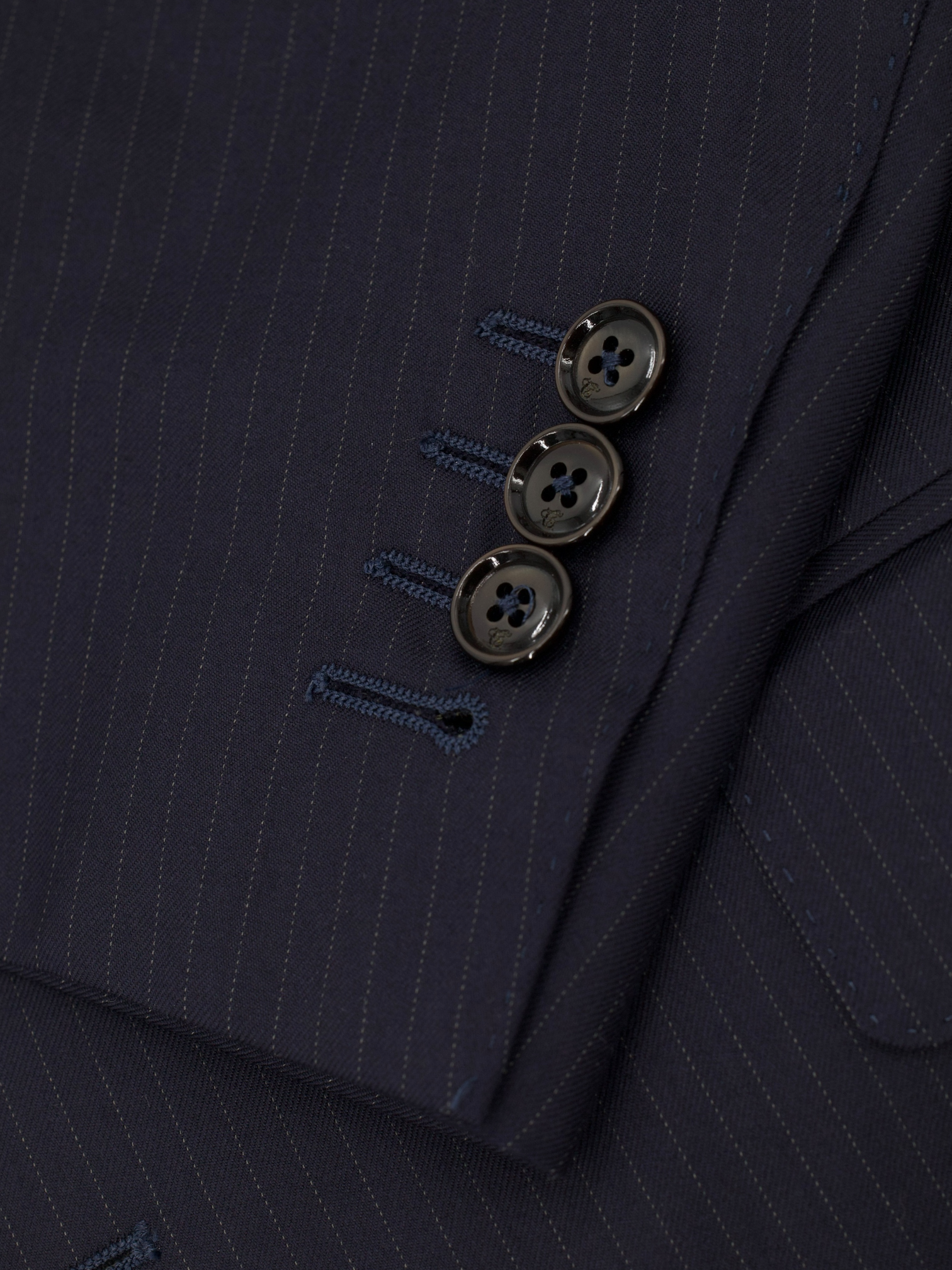 Canali Navy Super 180's Pencil-Stripe Business Suit