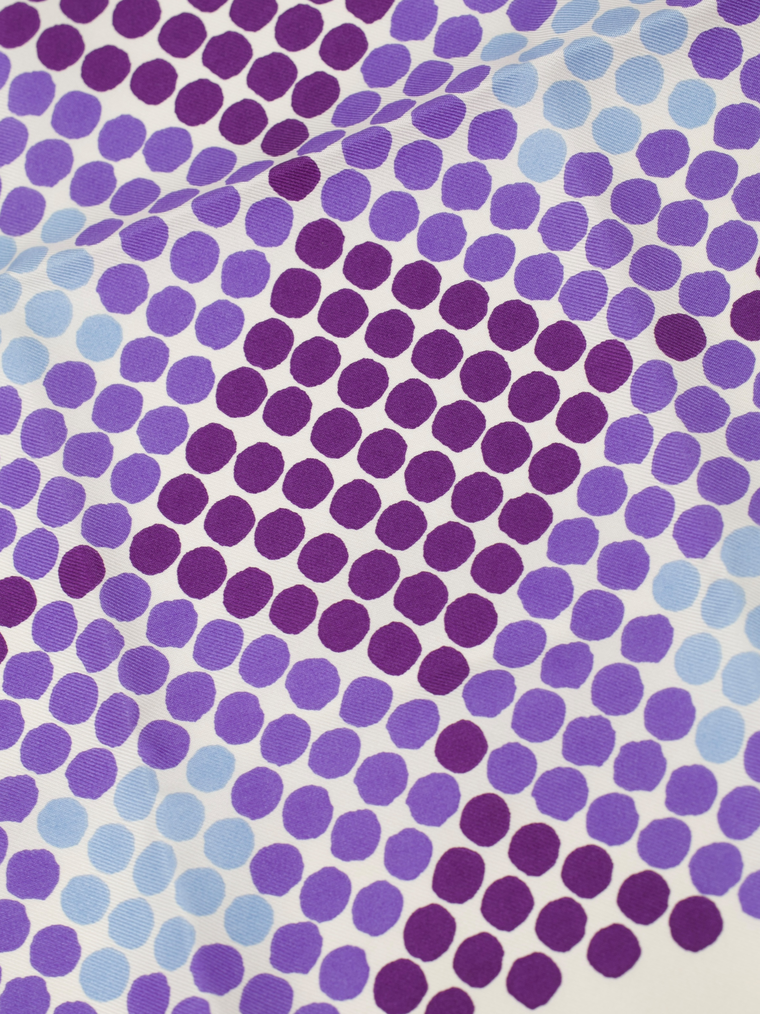 Tom Ford White & Purple Silk Geometric Pocket Square
