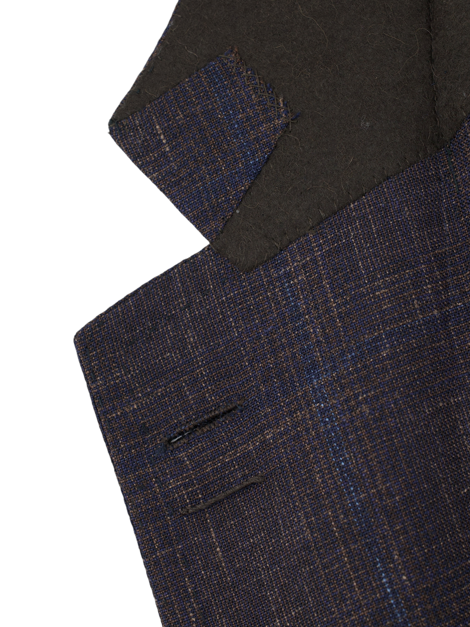 Cesare Attolini Mahogany Brown Wool, Silk & Linen Windowpane Jacket