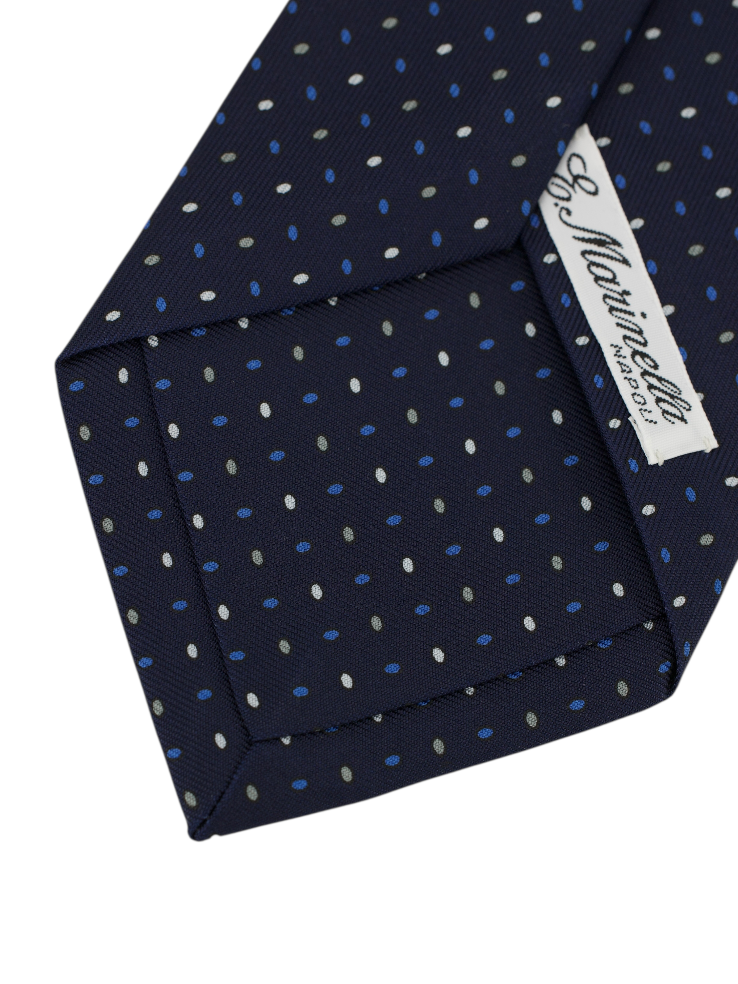 E.Marinella Navy & Light Blue Silk Geometric Tie