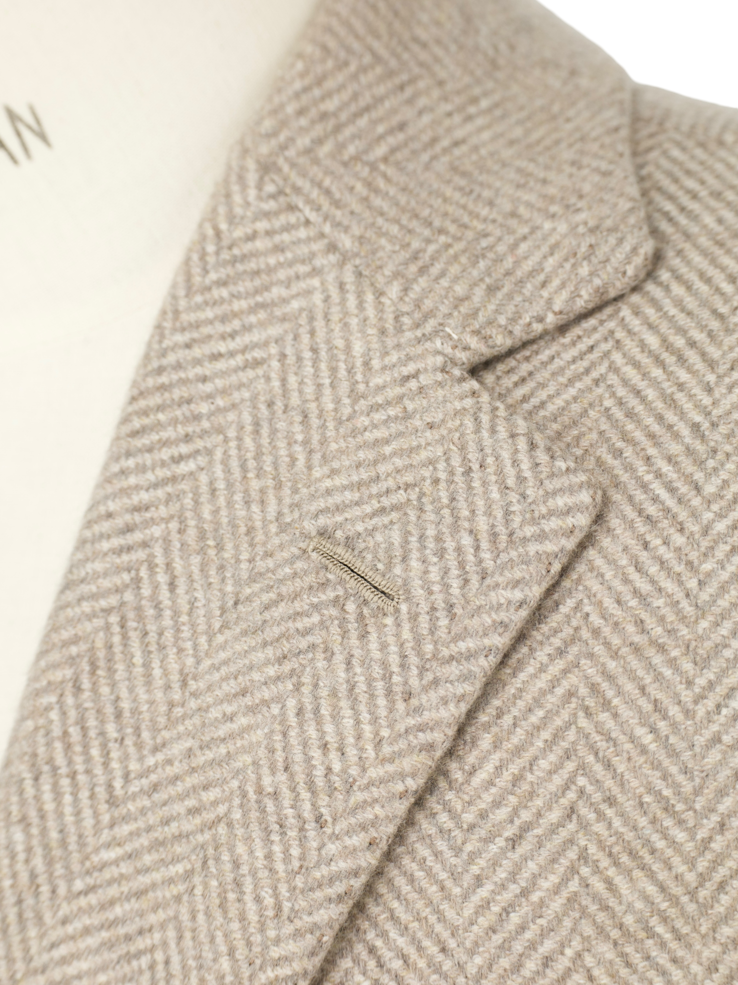 Cesare Attolini Taupe Pure Cashmere Herringbone Sartorial Polo Coat
