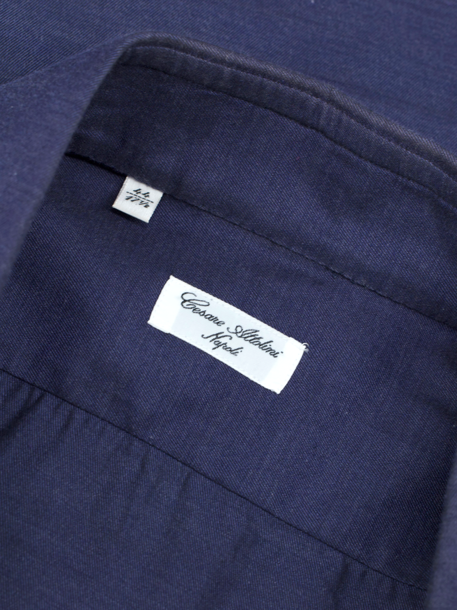 Cesare Attolini Dark Steel-Blue Softly Brushed-Cotton Twill Shirt