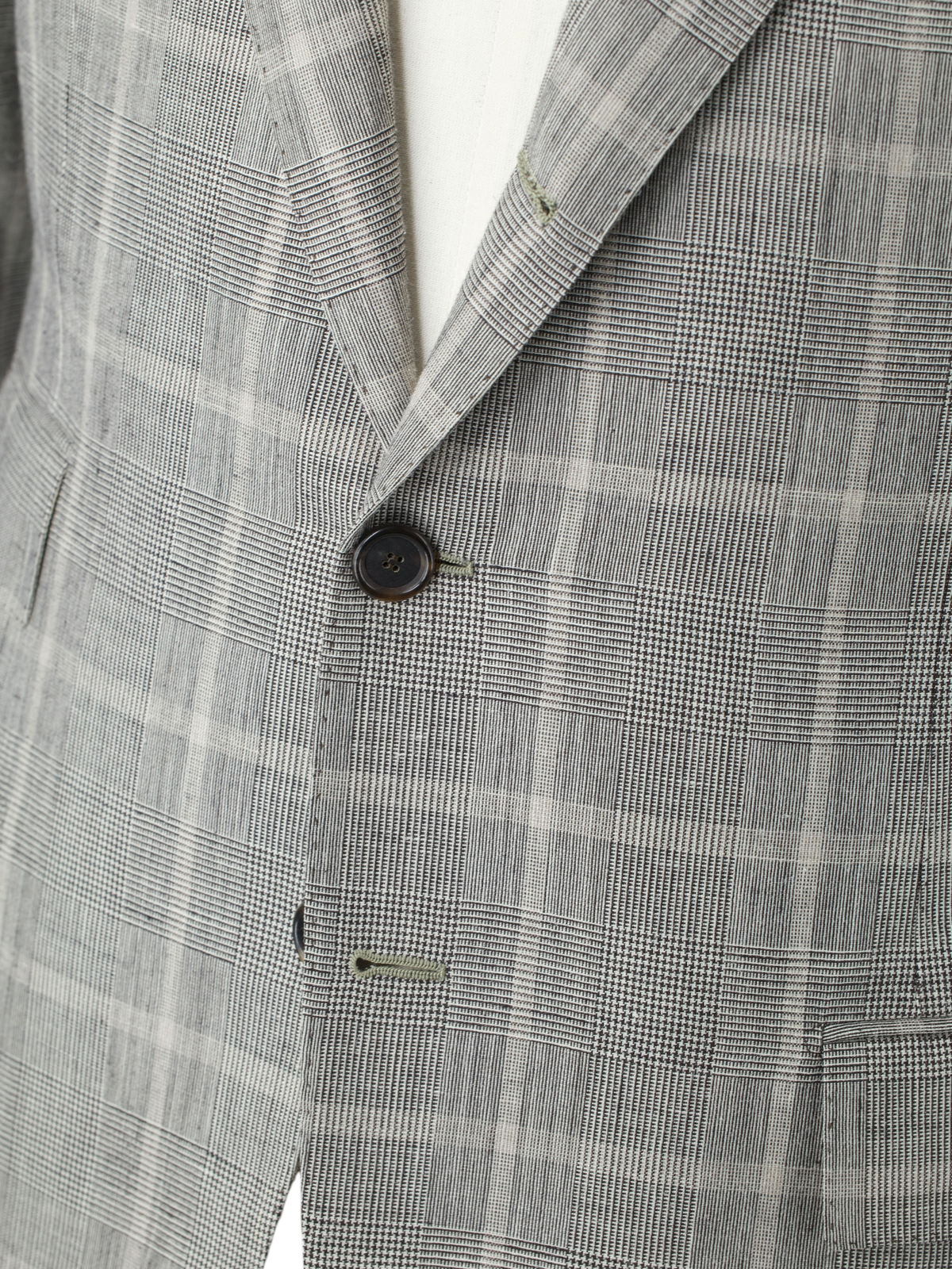 Cesare Attolini Taupe Wool, Silk & Linen Overcheck Summer Suit