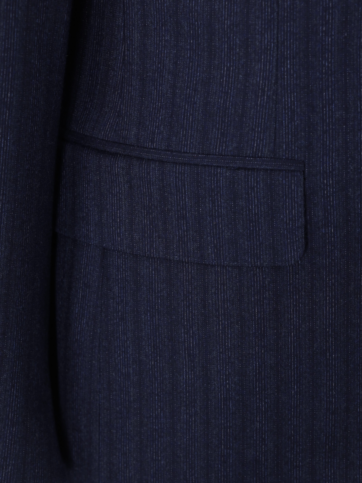 Canali Dark Blue Wool & Cashmere Flannel Multi-Stripe Winter Suit