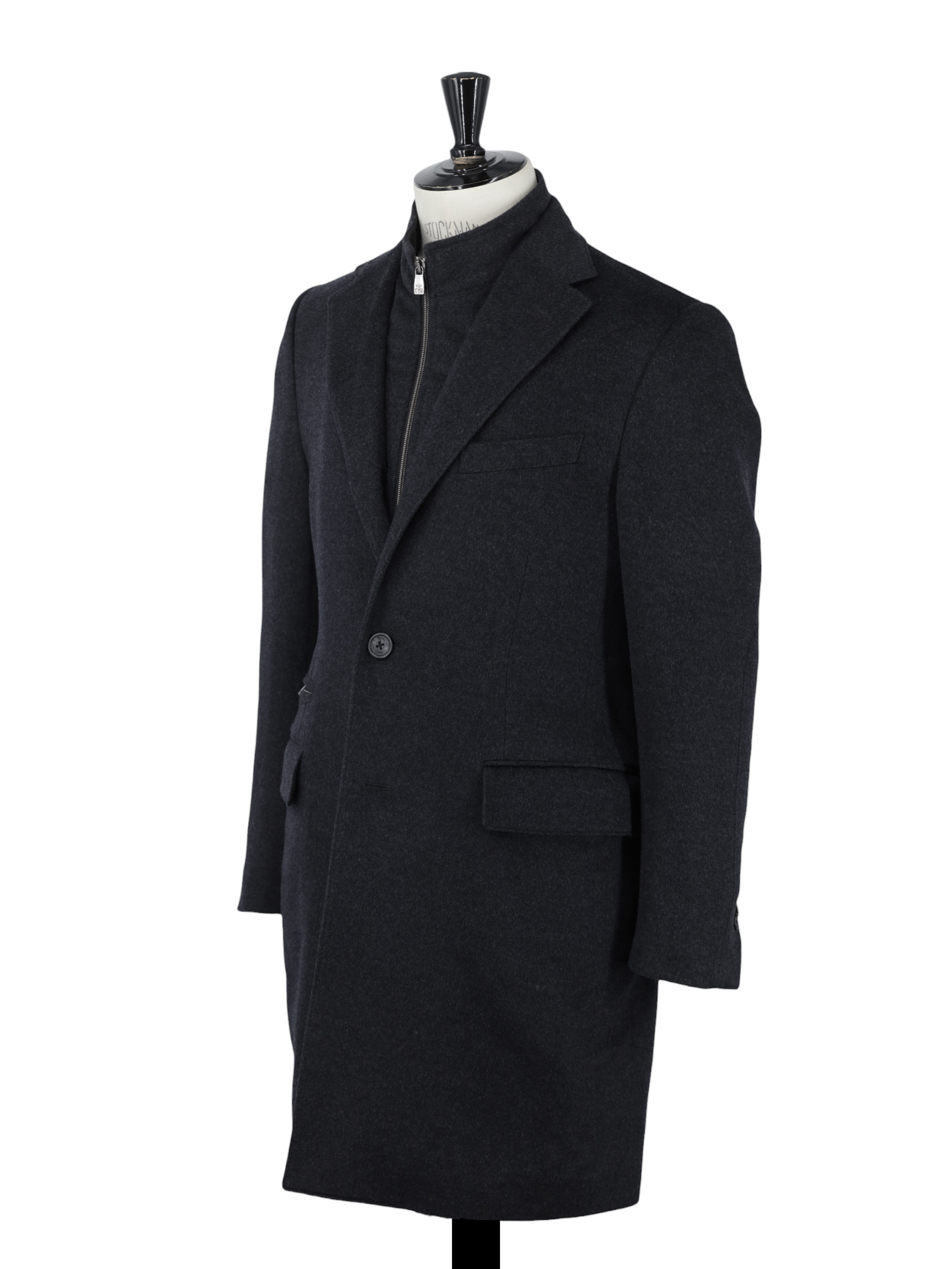 Corneliani Grey Wool-Flannel Milestone Overcoat