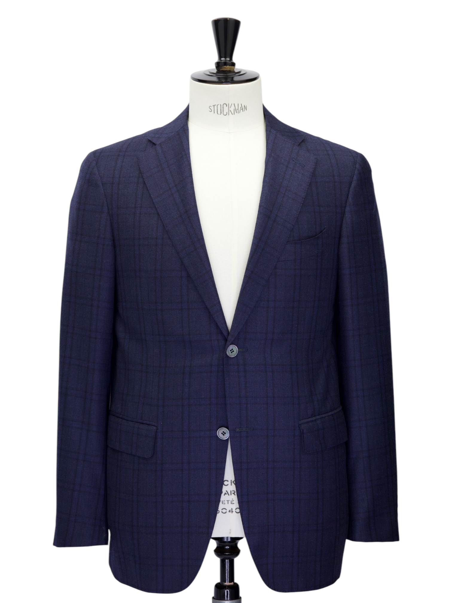 Canali Blue "Exclusive" Wool Windowpane Suit + Extra Trousers