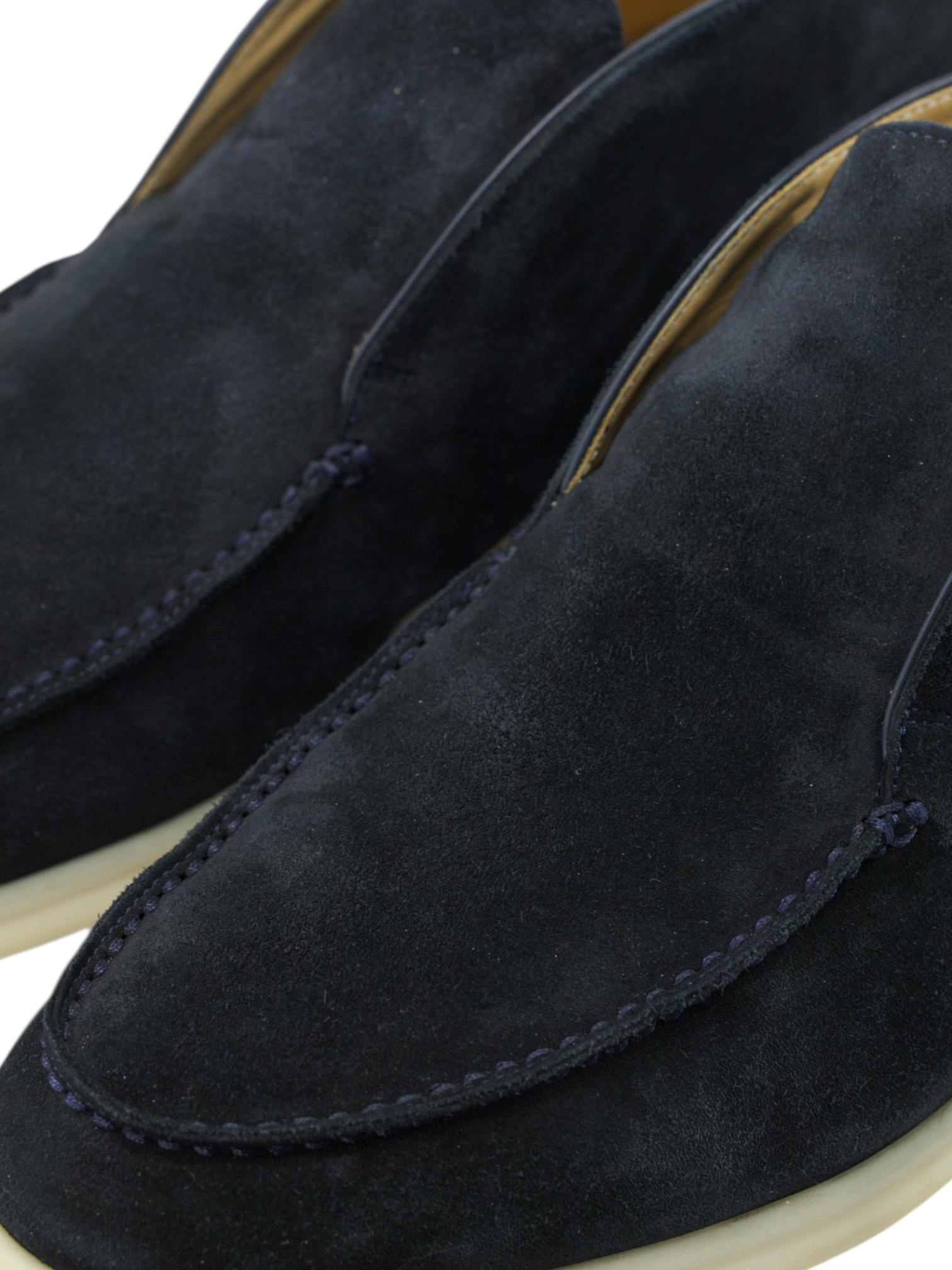 Loro Piana Navy Suede Open Walk Ankle Boots