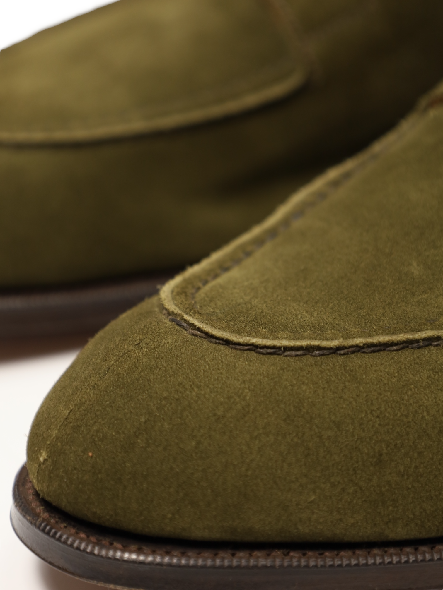 Edward Green Suede Loden Green Unlined Dover Derby
