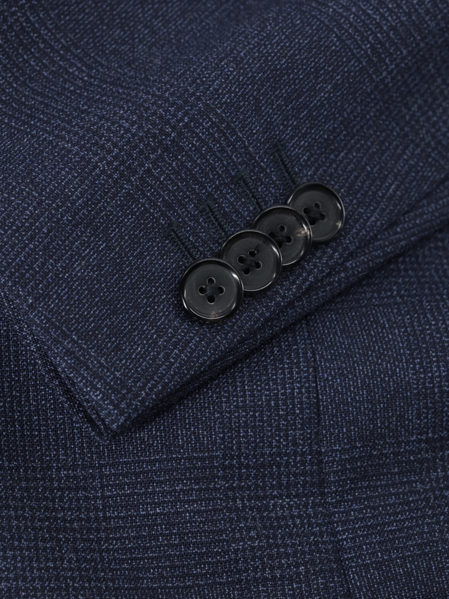 Caruso Dark Blue Wool Prince of Wales Aida Suit