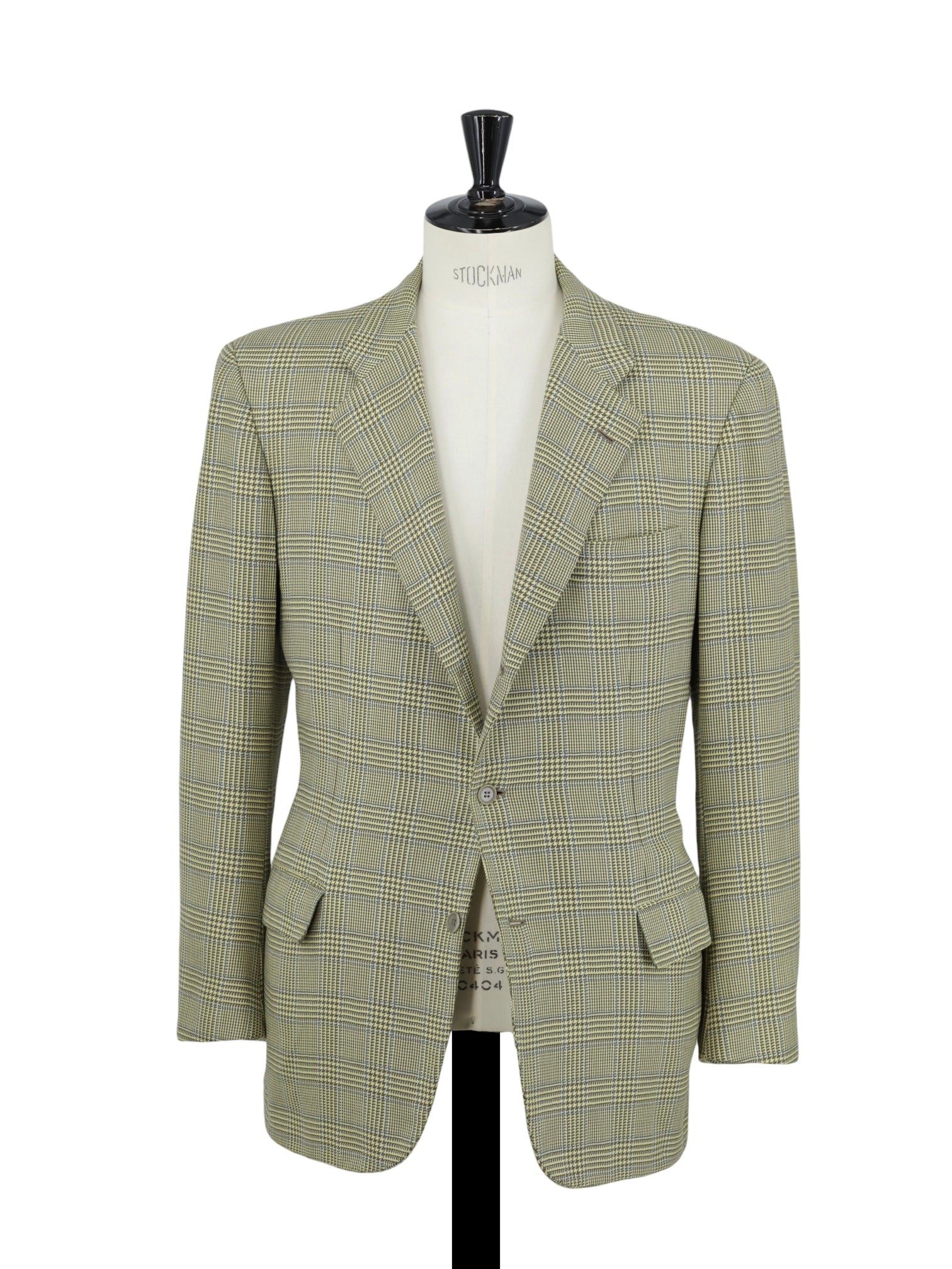 Kiton Moss Green & Light Blue Pure Wool Prince of Wales Jacket