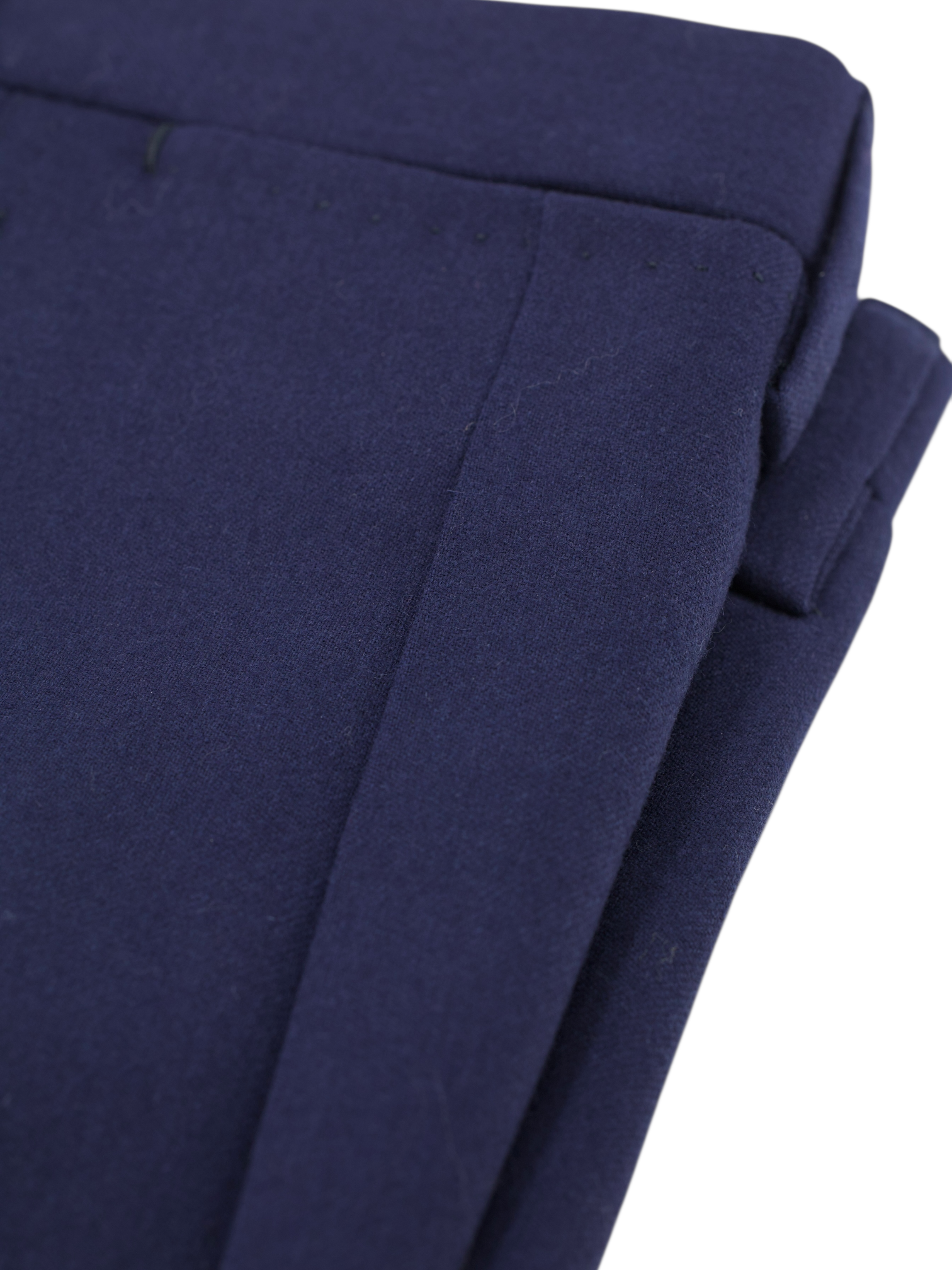 Kiton Dark Blue Heavyweight Brushed-Wool Sartorial Trousers
