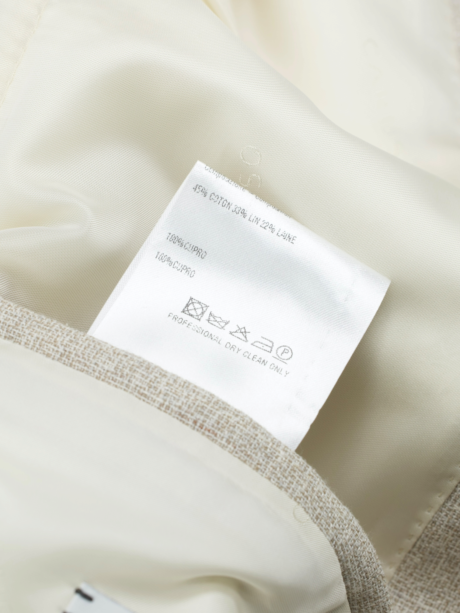 Caruso Sand Double-Breasted Cotton, Linen & Wool Figaro Jacket