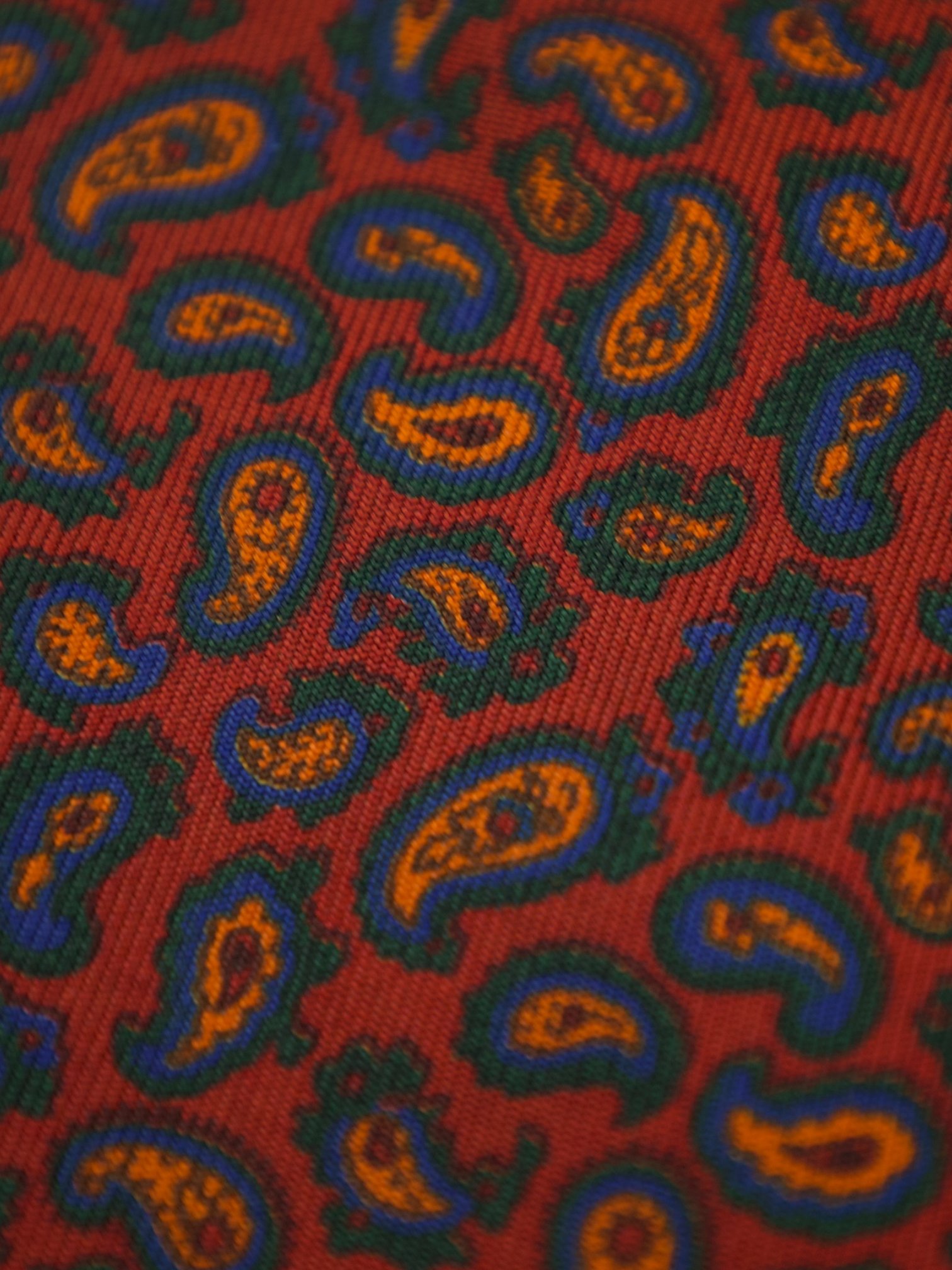 Drake's Vintage Red Paisley Printed-Silk Tie