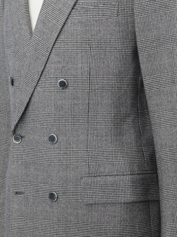 Brioni Grey & Red Double Breasted Prince of Wales Roman-Style Suit