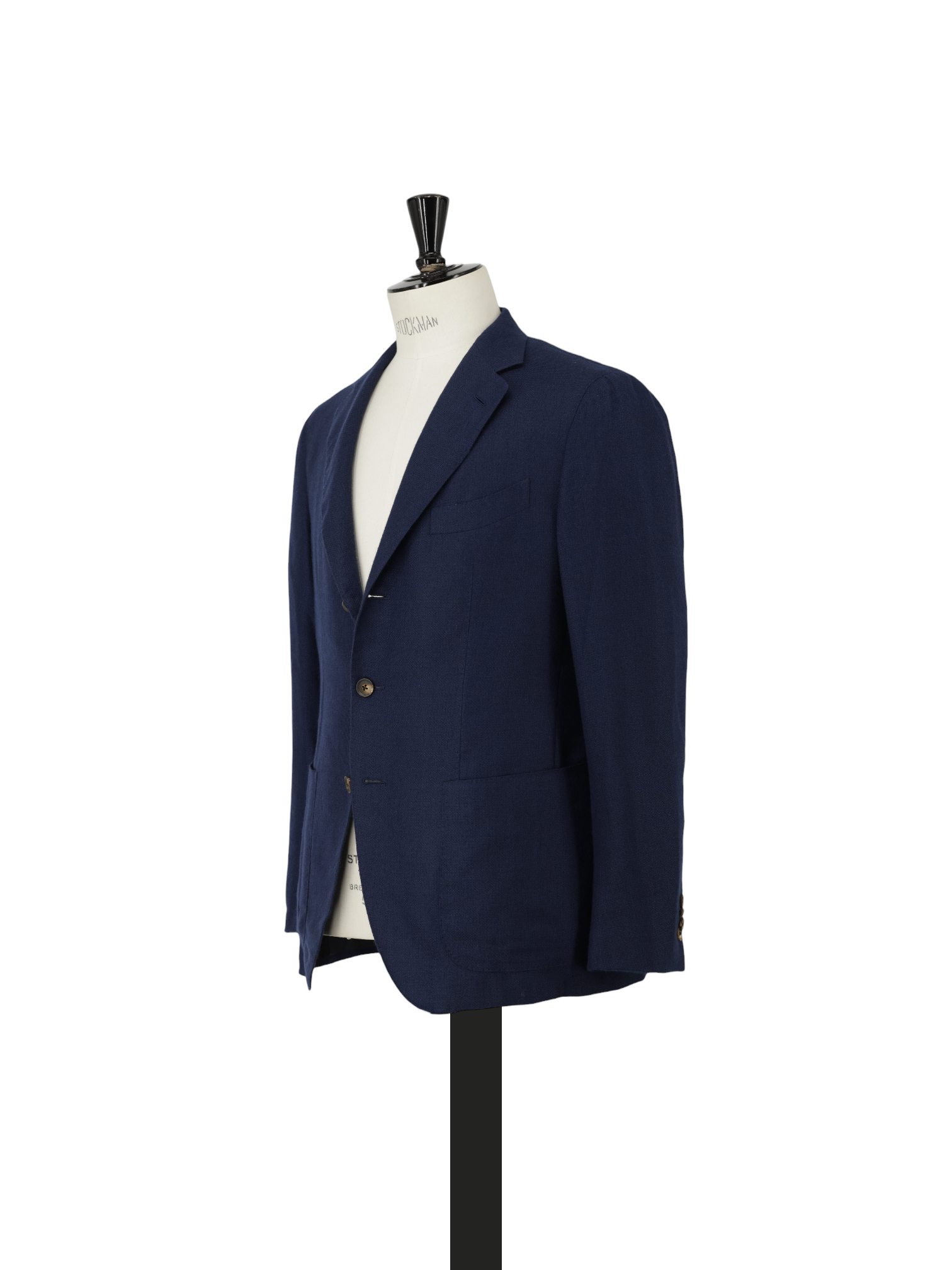 Caruso Marine Blue Cashmere & Silk Micro-Pattern Aida Jacket