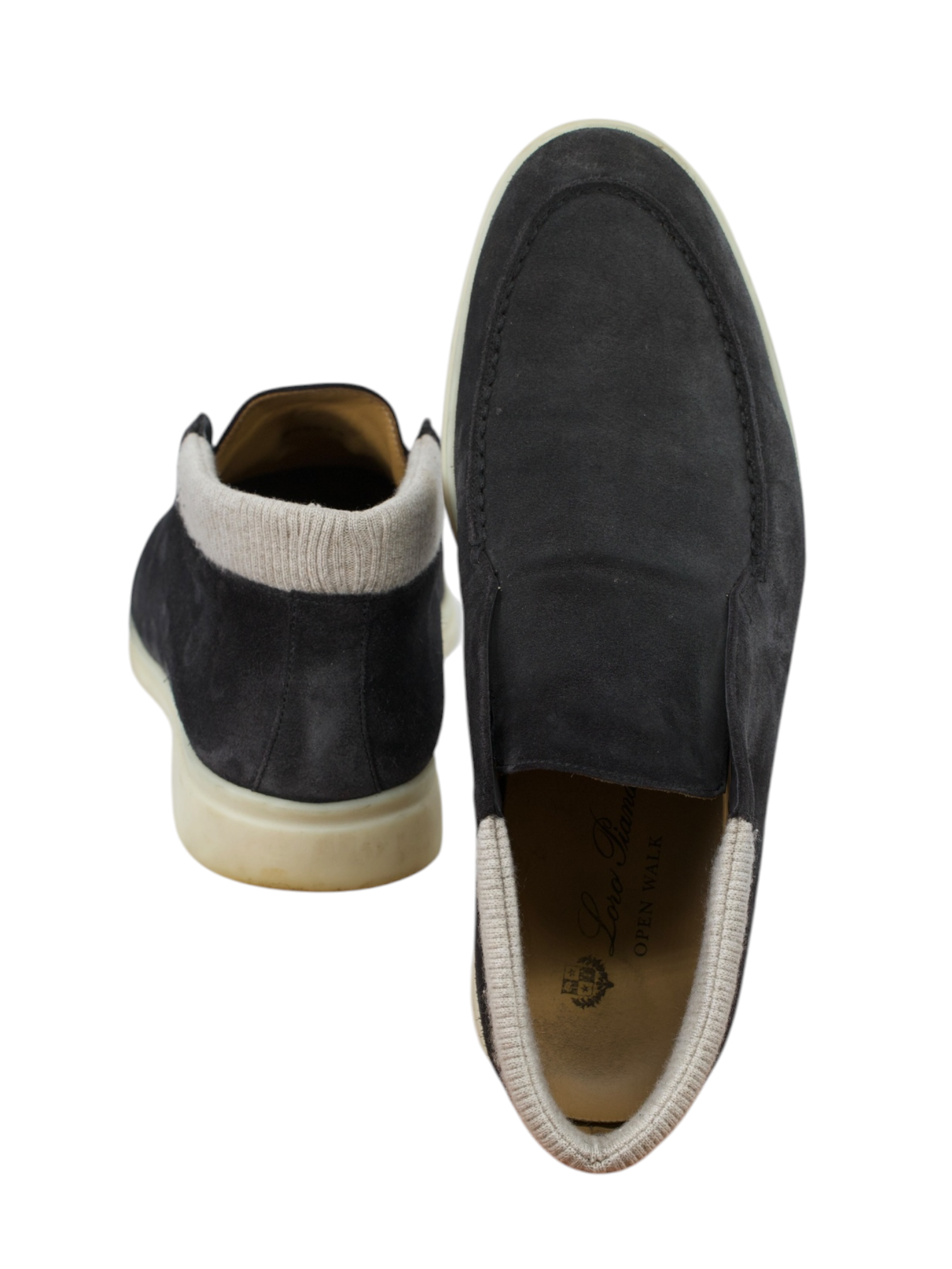 Loro Piana Obsidian Grey Suede Wintery Walk Ankle Boot