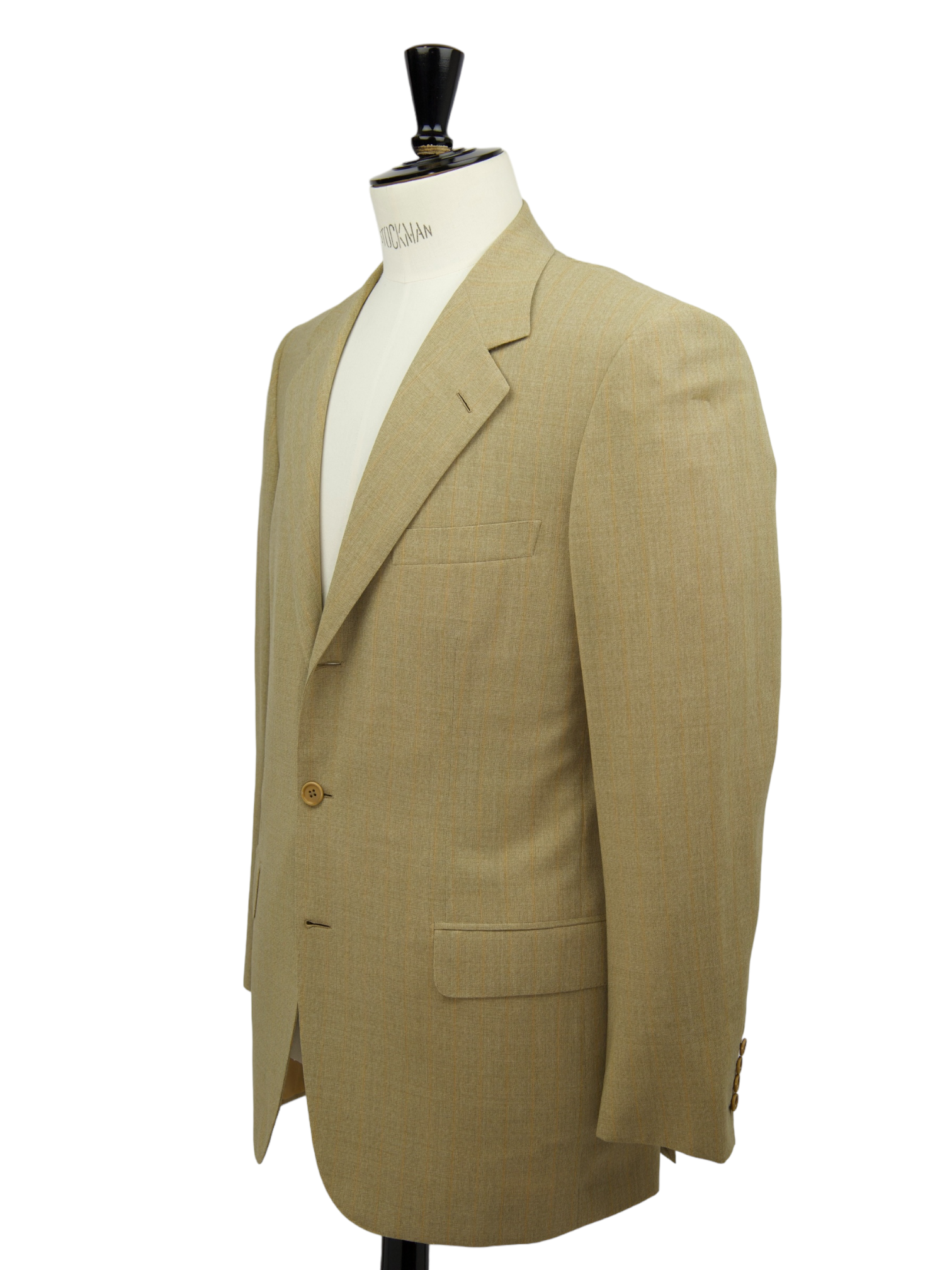 Brioni Sand Pinstripe Woollen Palatino Jacket