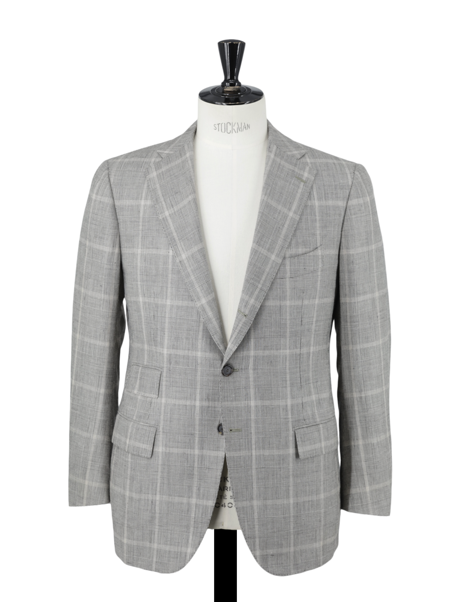 Cesare Attolini Taupe Wool, Silk & Linen Overcheck Summer Suit
