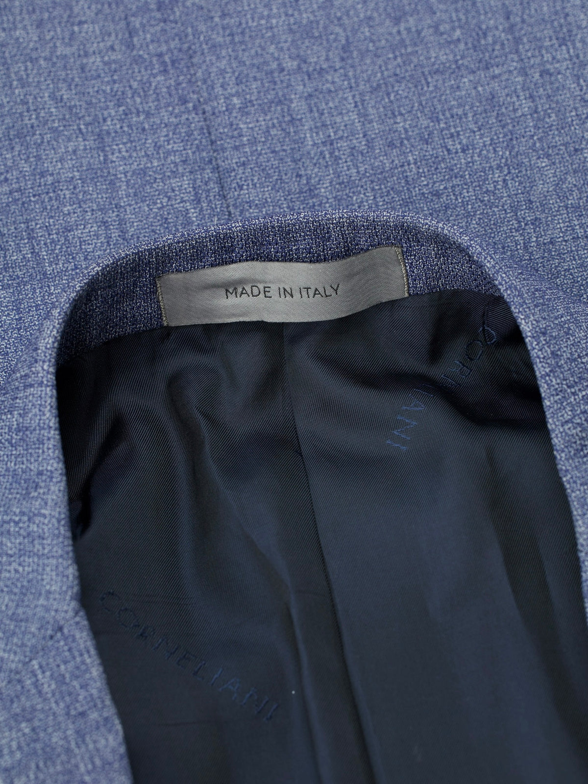 Corneliani Steel Blue Wool Micro-Pattern Suit