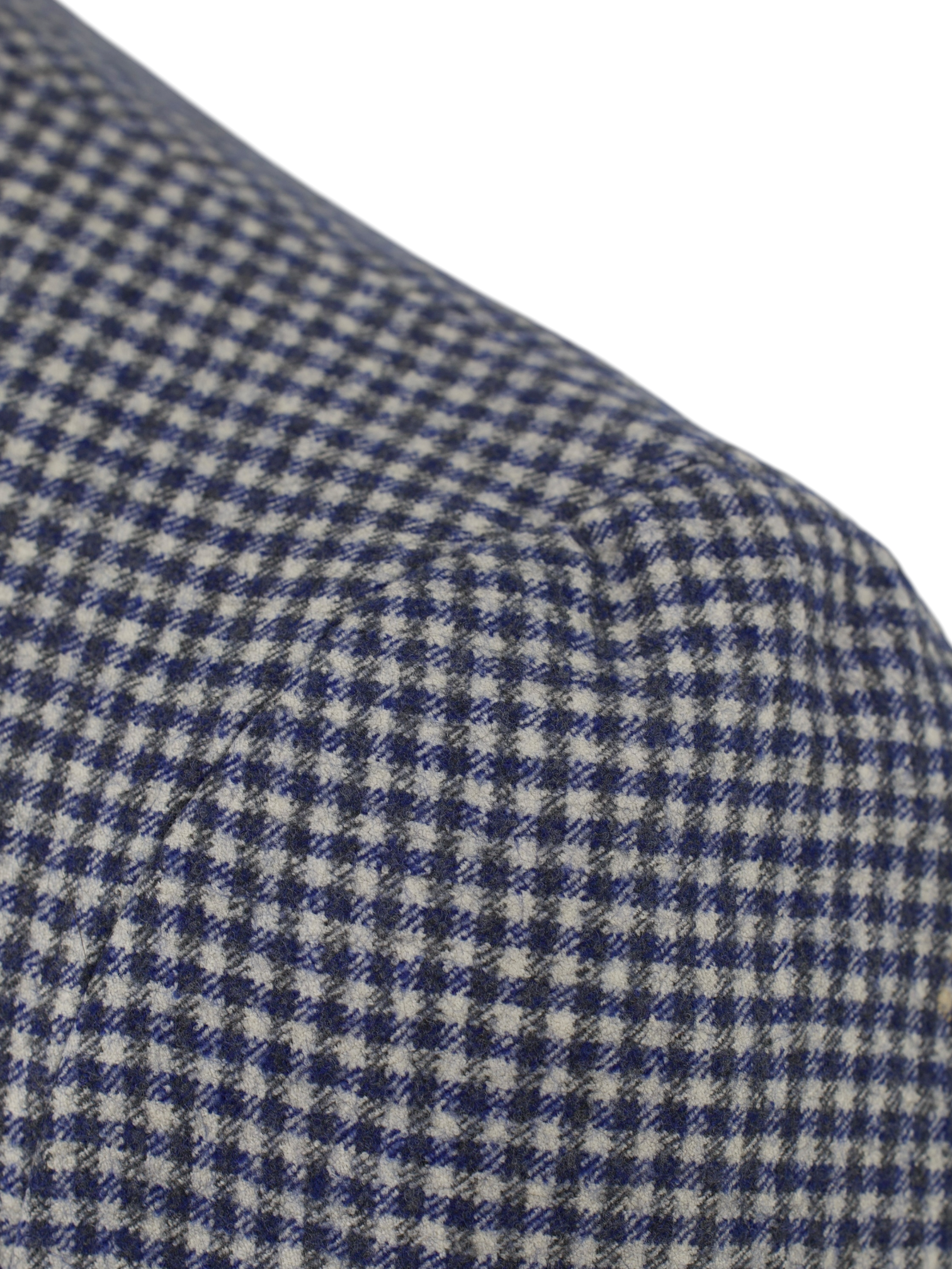 Isaia Blue Brushed-Wool Flannel Gun Check Jacket
