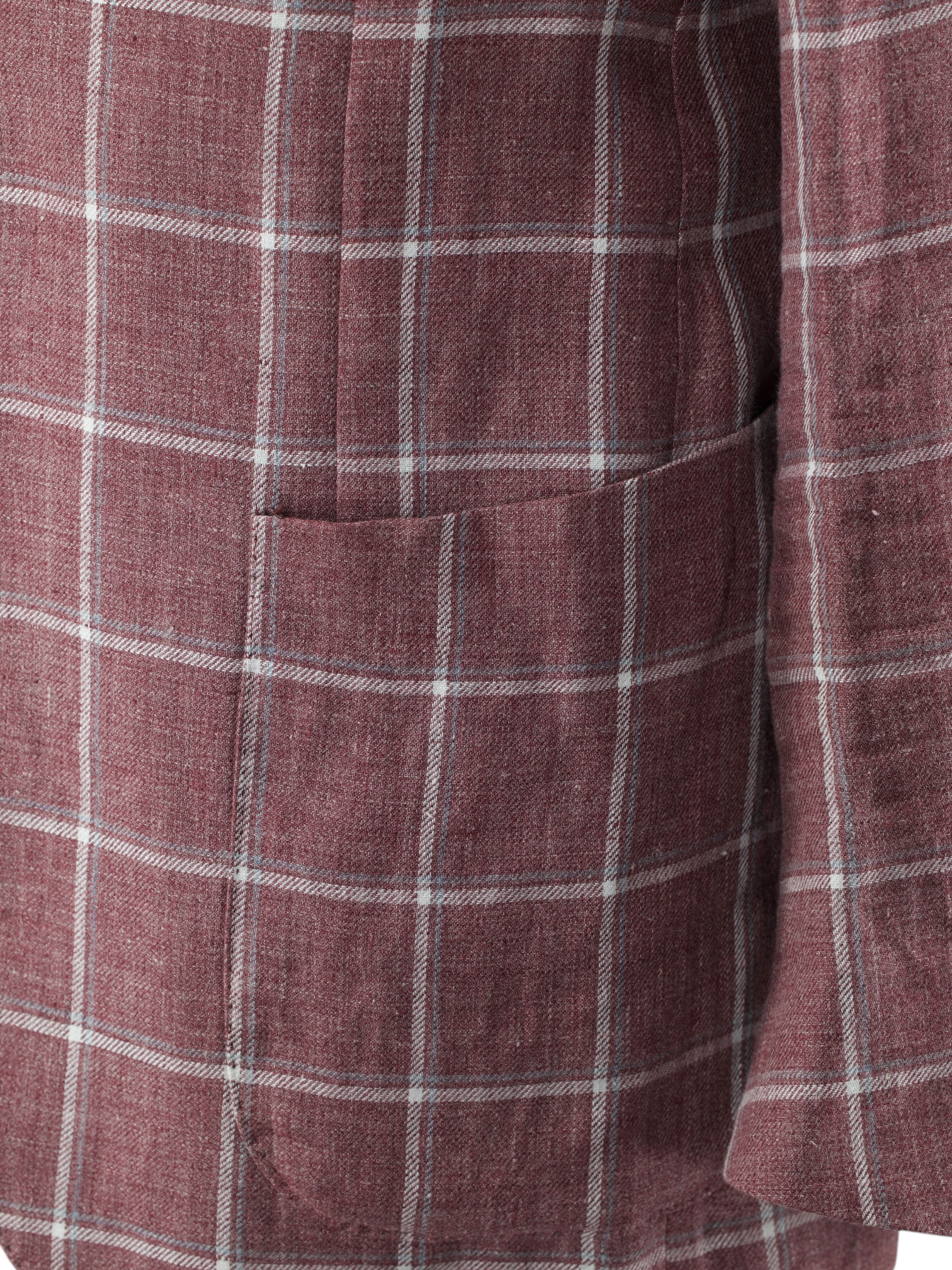 De Petrillo Old Pink & White Pure Linen Windowpane Jacket