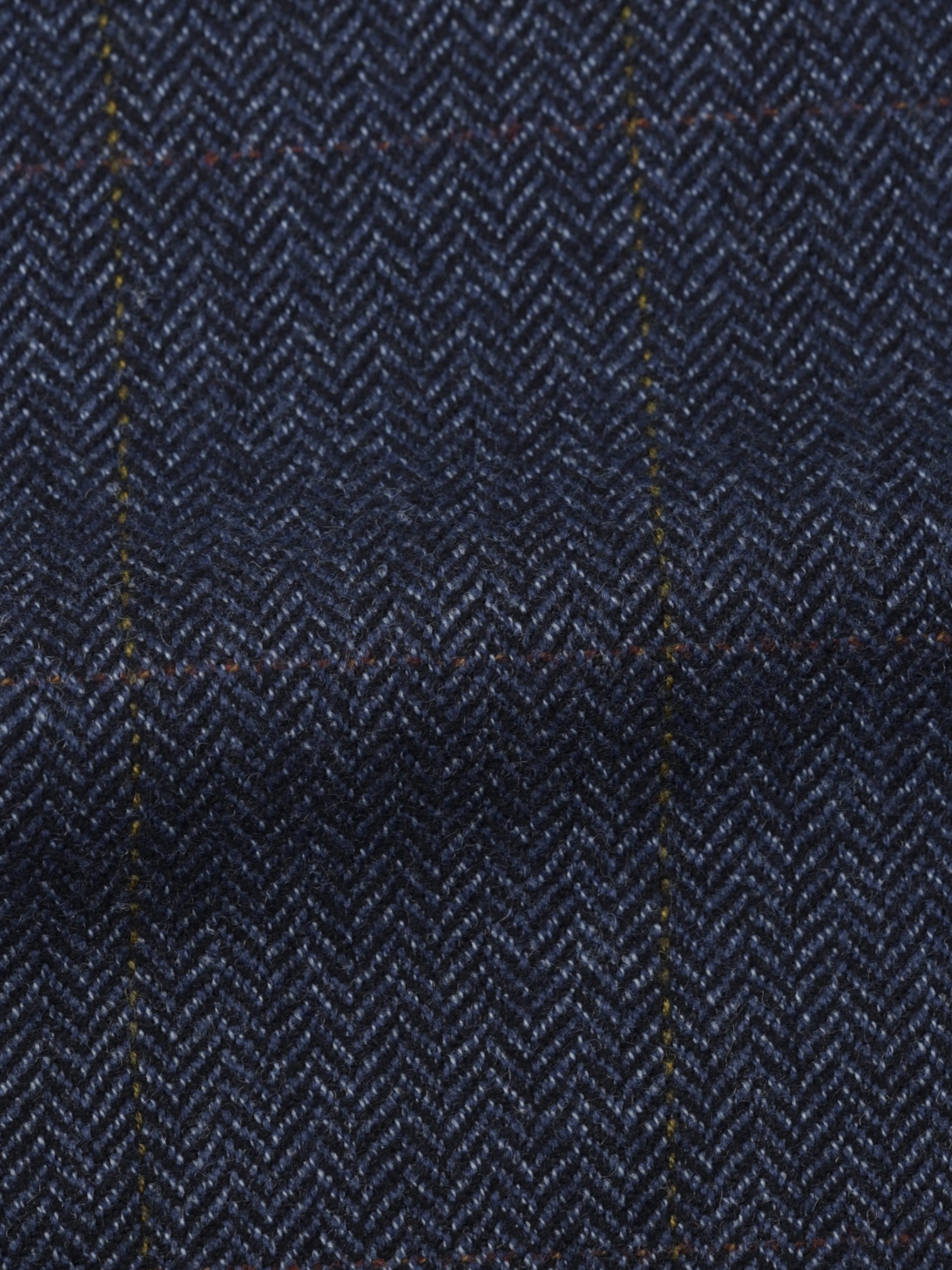 Isaia Vintage Dark Blue & Brown Wool & Cashmere Windowpane Jacket