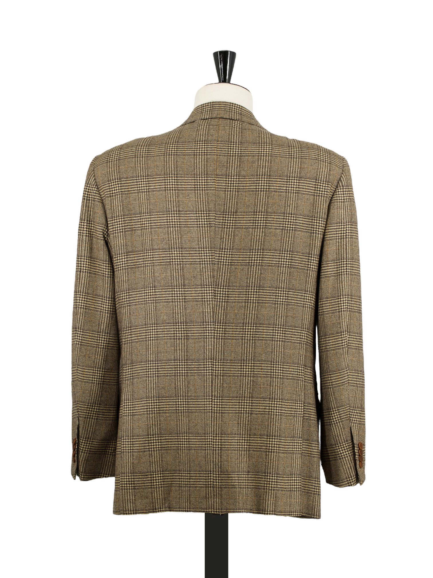 Kiton Brown Vintage Pure Cashmere Prince of Wales Jacket
