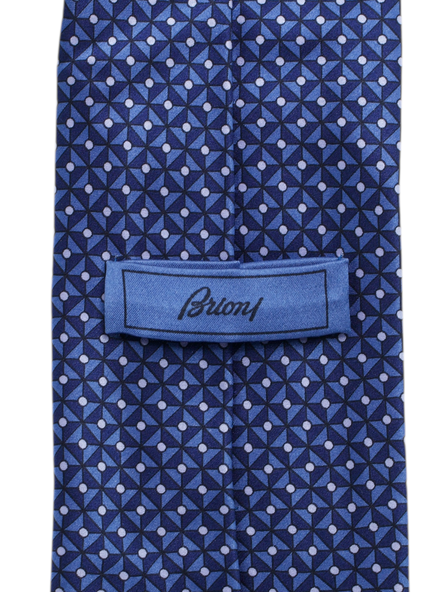 Brioni Royal Blue Madder Silk Geometric Pattern Tie