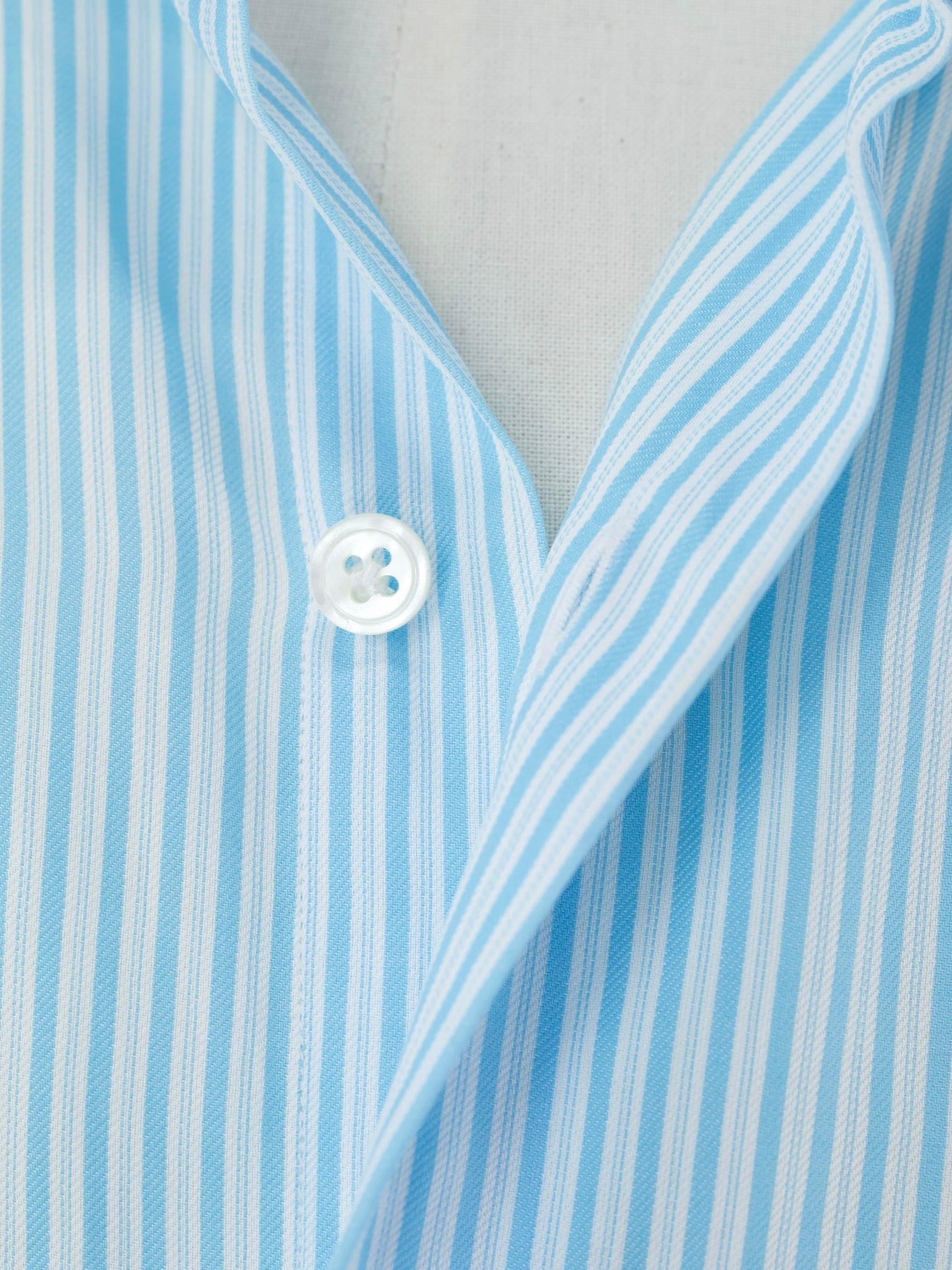 Finamore Turquoise & White Cotton Multi-Stripe Shirt