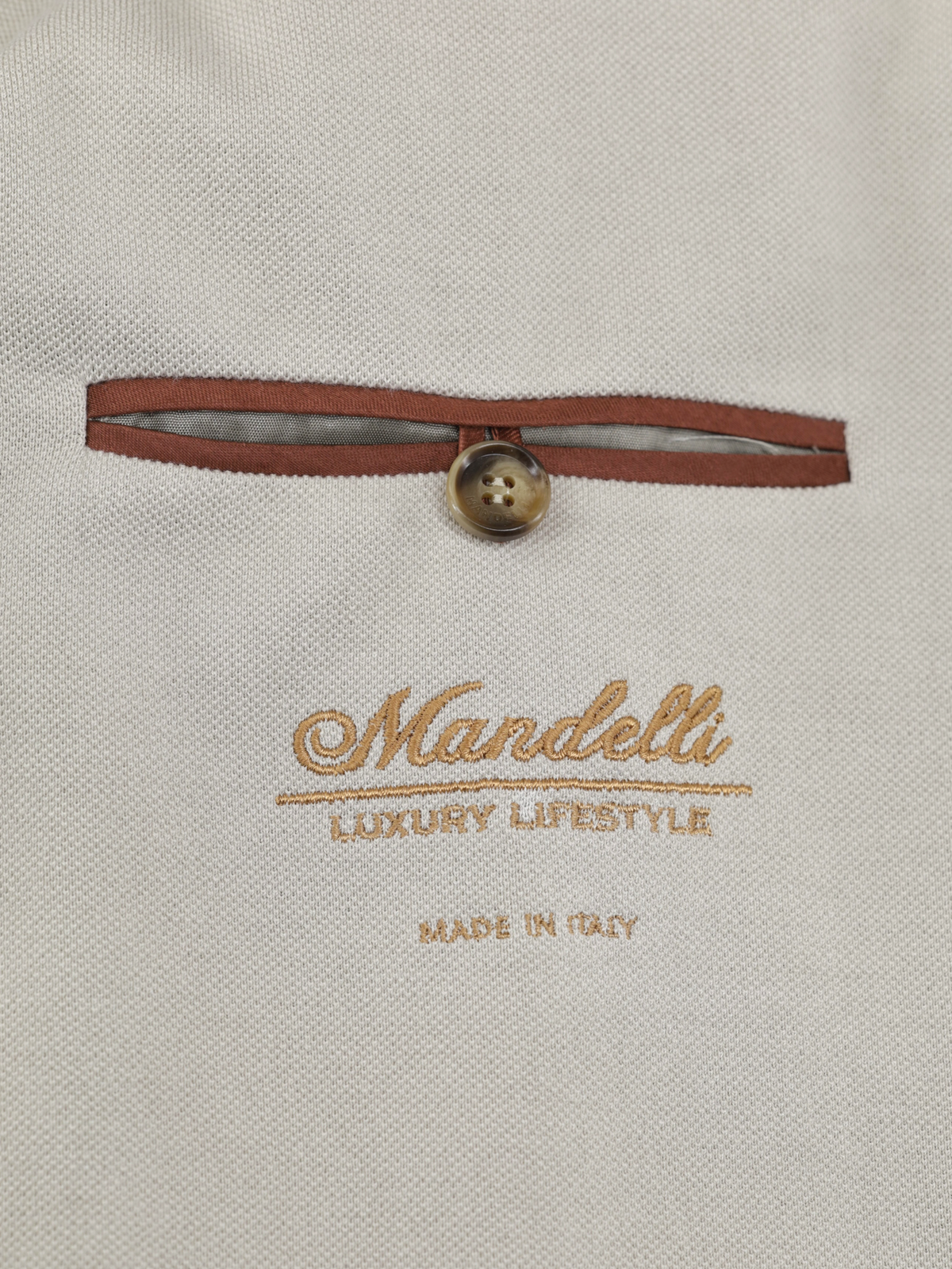 Mandelli Light Brown Lightweight-Cotton Unconstructed Tricot Jacket