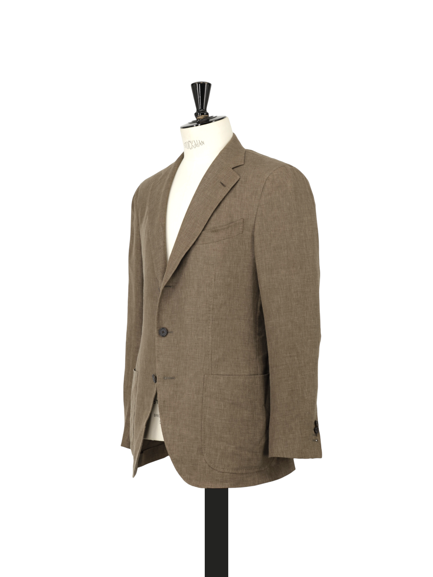 Caruso Light Brown Wool, Silk & Linen Plain-Weave Jacket