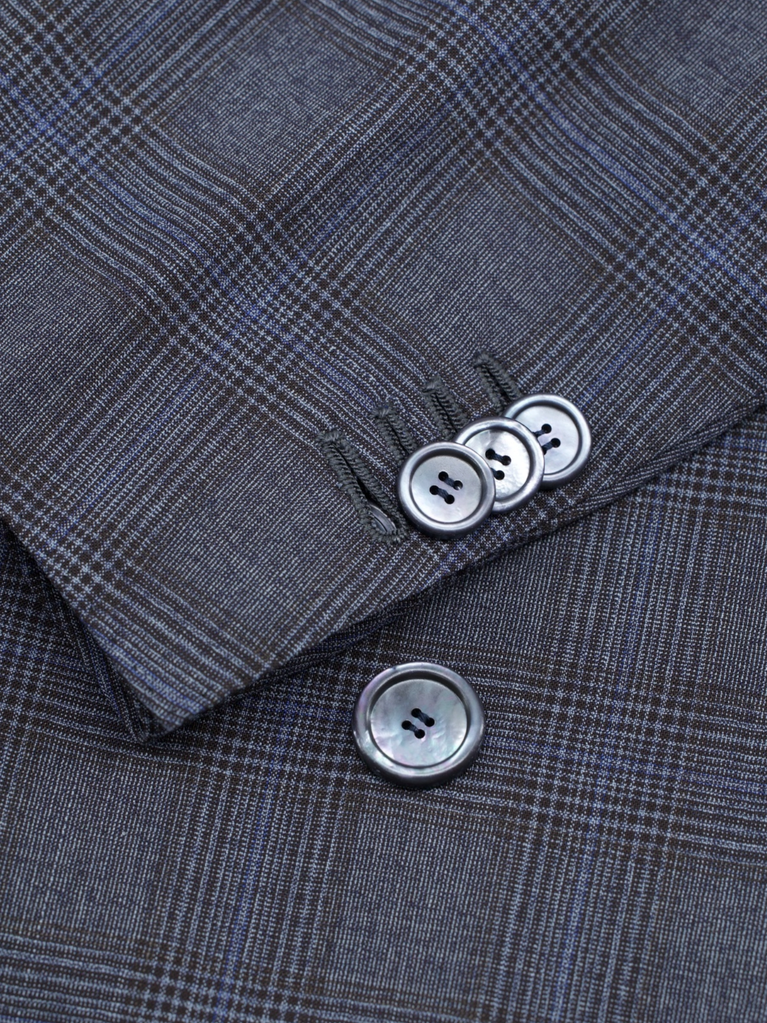 Cesare Attolini Steel Grey Double Breasted Super 150's Wool Glenplaid Jacket